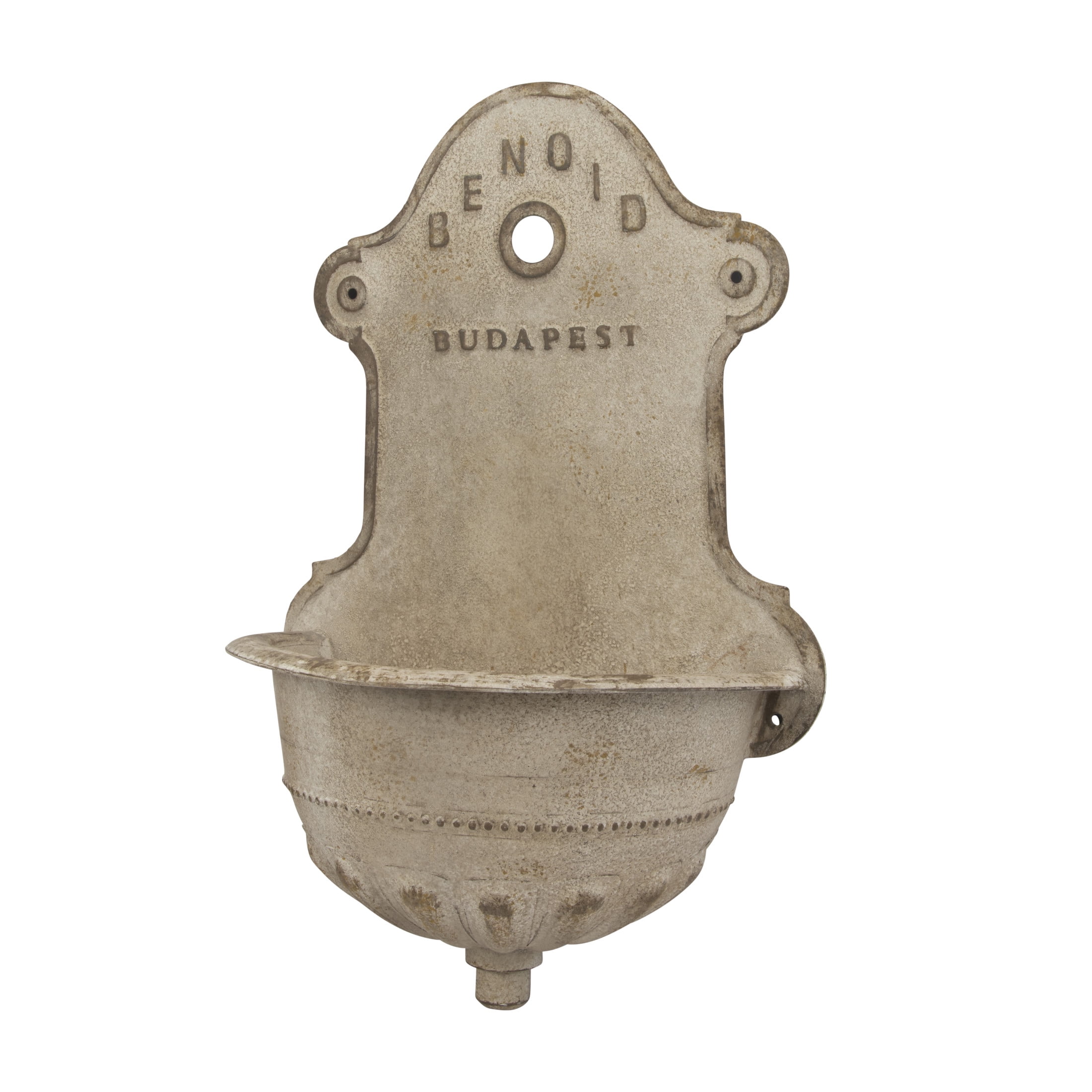 Creative Co-Op Metal Wall-Mounted Planter with Distressed Finish, Cream