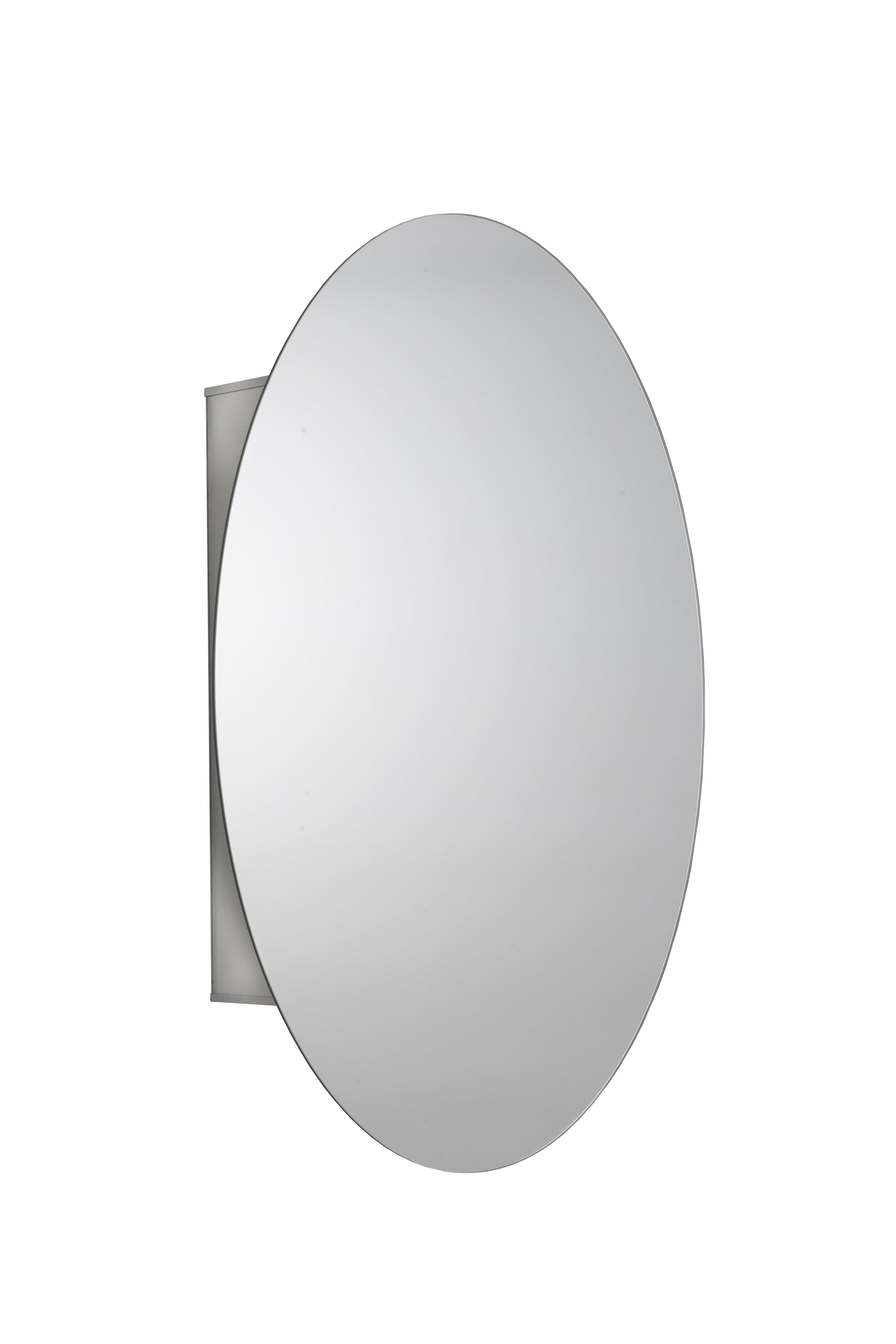 Croydex Davenport Aluminium Oval Medicine Cabinet with Mirror in Silver (21X31in)