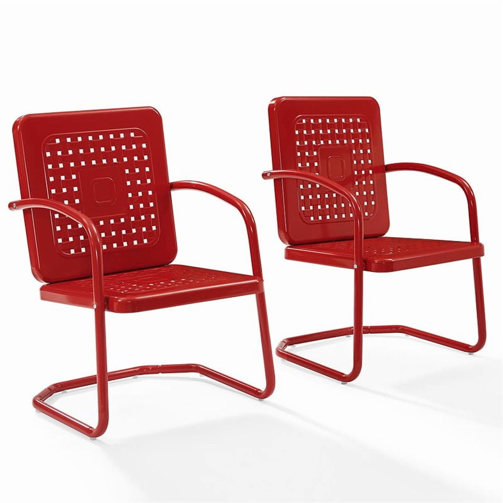 Crosley Bates Chair In Red (Set Of Two)