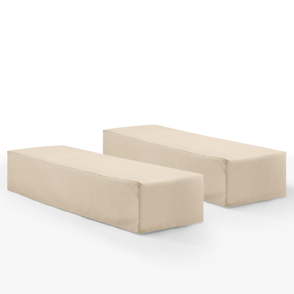 Crosley Furniture Covers Vinyl Outdoor Chaise Lounge Cover in Tan (Set of 2)