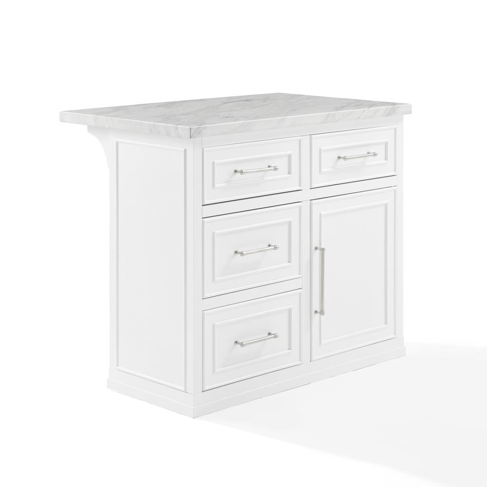 Crosley Furniture Cutler Faux Marble Top Kitchen Island