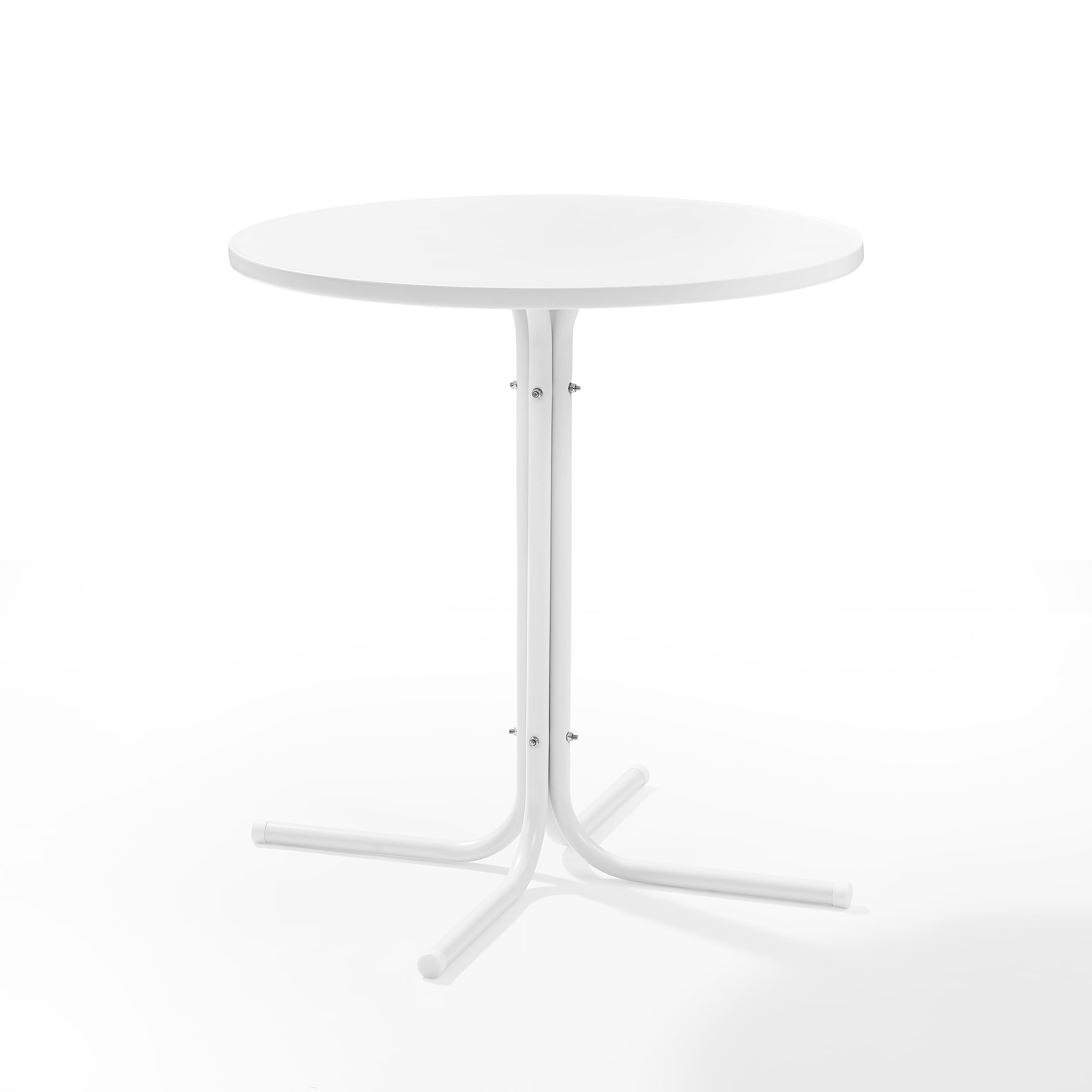 Crosley Furniture Griffith Retro Metal Outdoor Bistro Table in White Satin