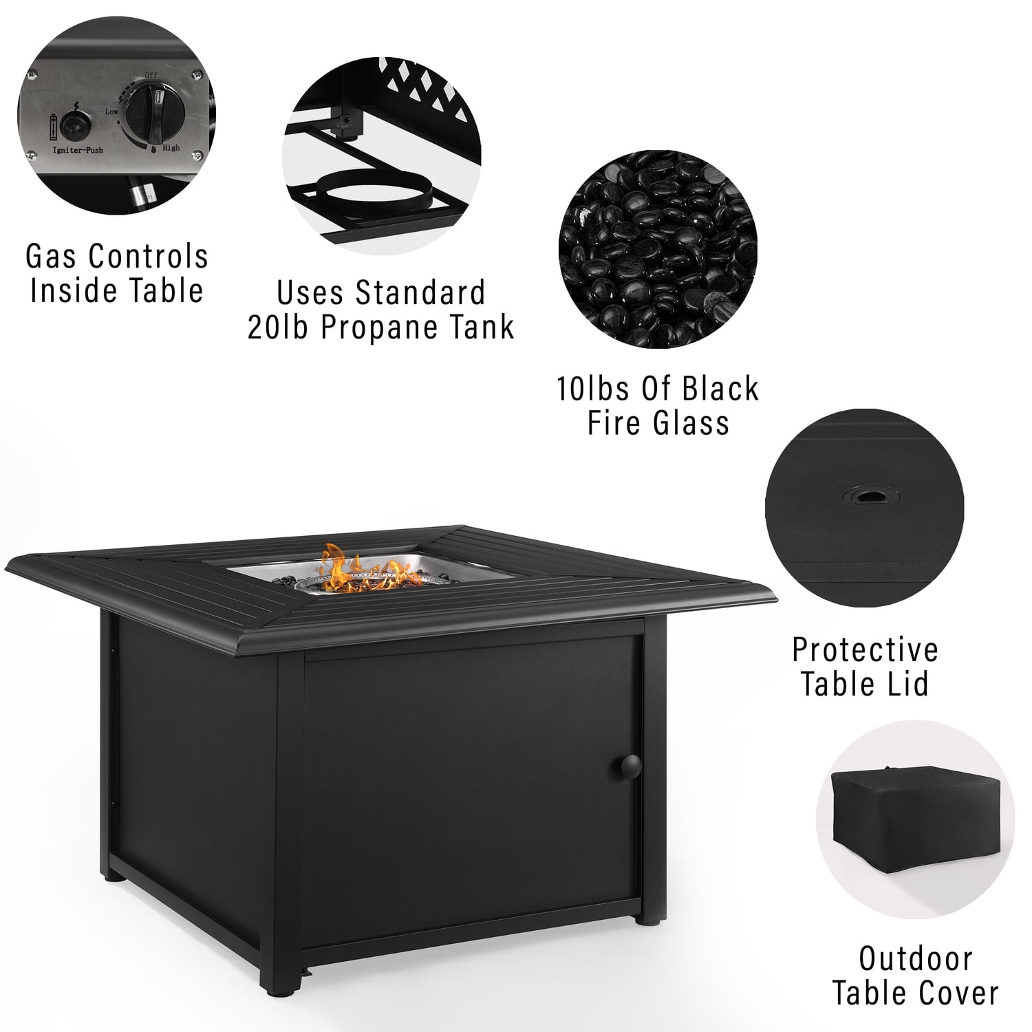 Crosley Furniture Kaplan Metal Patio Coffee Table in Oil Rubbed Bronze