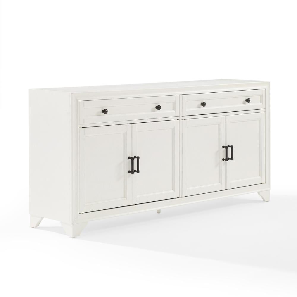 Crosley Furniture Tara Modern Wood Sideboard in Distressed White