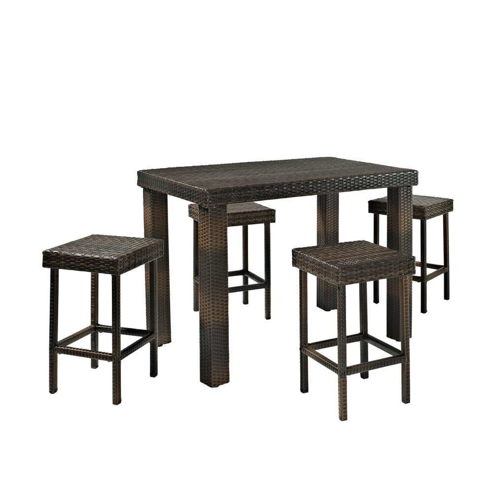 Crosley Furniture Palm Harbor 5Pc Counter Height Wicker Outdoor Dining Set