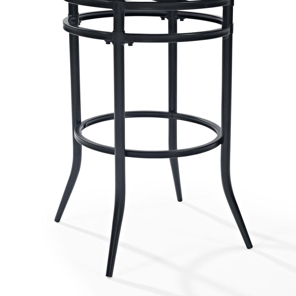 Crosley Rachel 30" Faux Leather Upholstered Swivel Bar Stool in Black