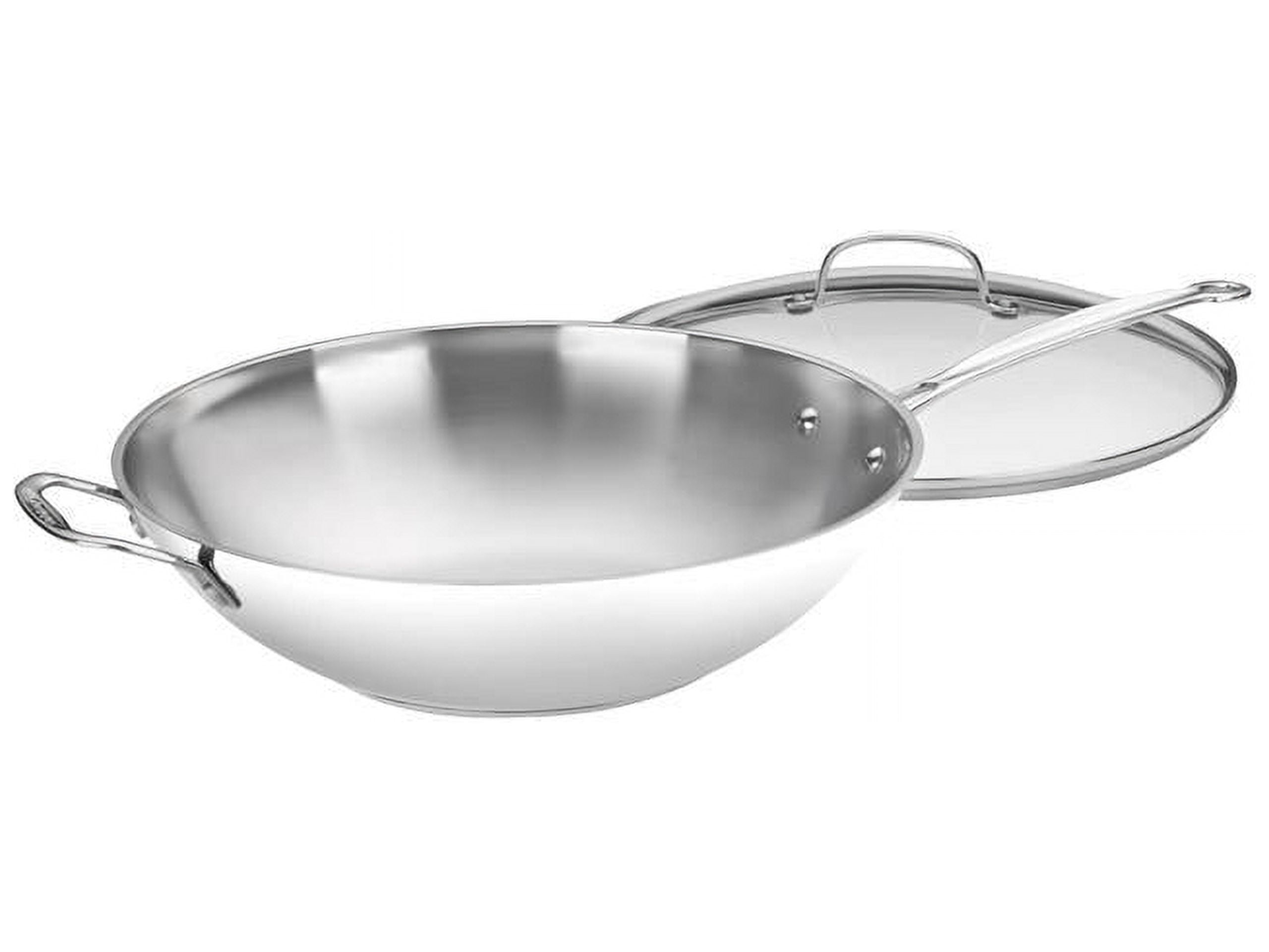 Cuisinart 726-38H Chef's Classic Stainless 14-Inch Stir-Fry Pan with Helper Handle and Glass Cover