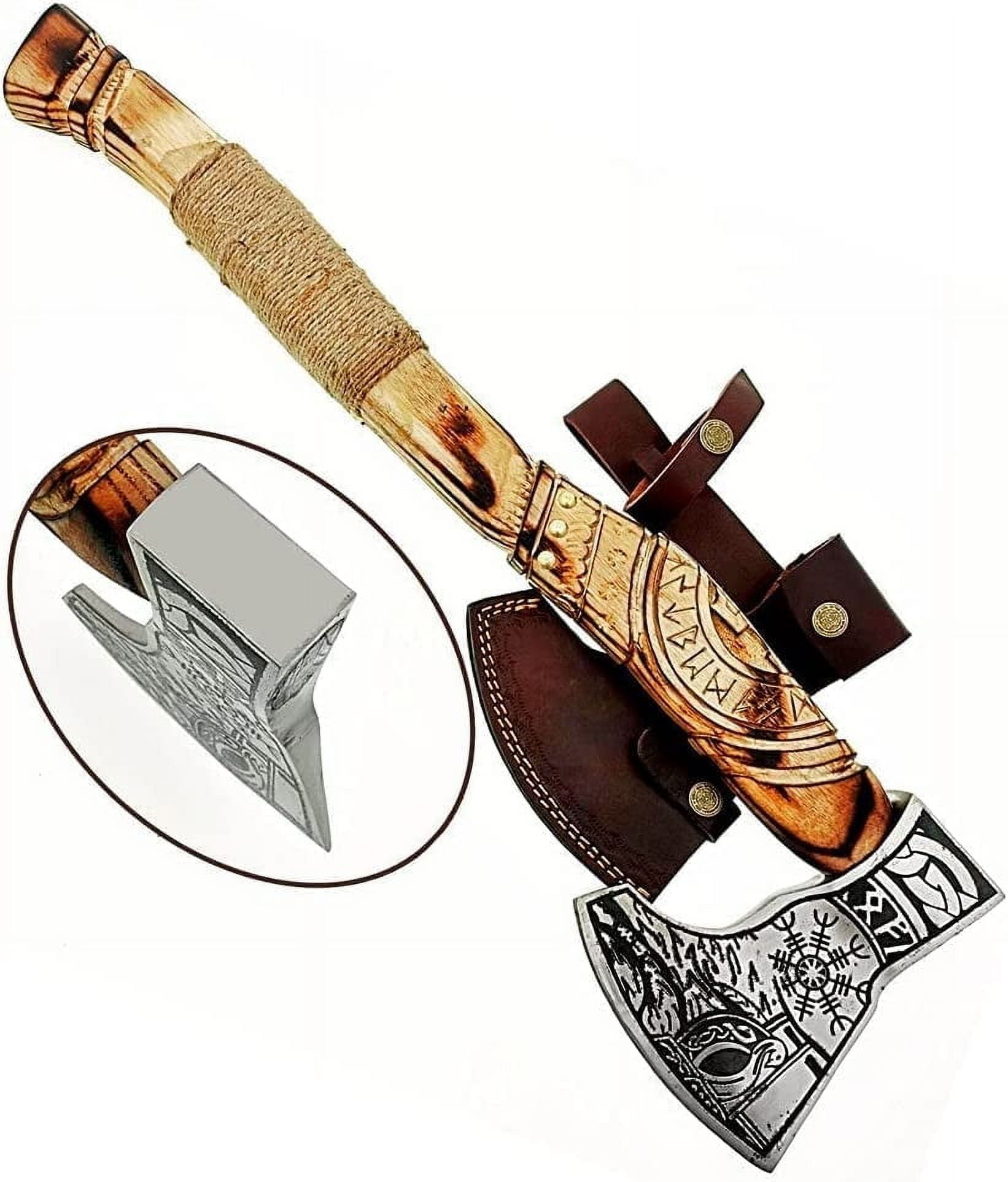 Custom Gift Forged Carbon Steel Axe with Rose Wood Shaft, Camping Axe (AX-7000)