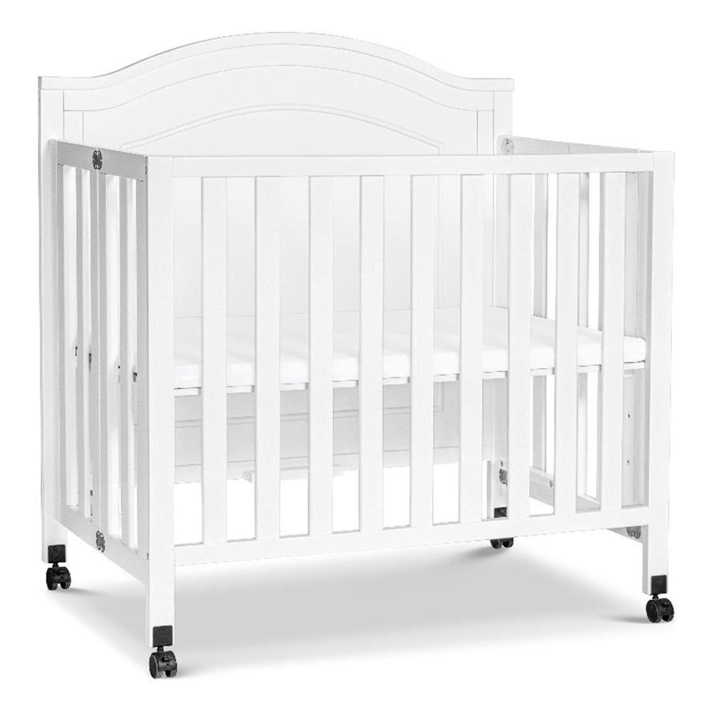 Davinci Charlie Pine Wood and MDF Folding Portable 3-In-1 Mini Crib in White