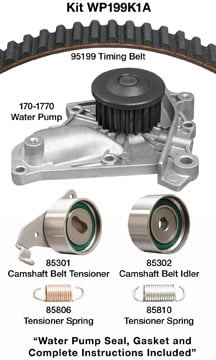 Dayco Premium T-Belt Kit w/ Water Pump, Without Seals Fits select: 1987-2001 TOYOTA CAMRY, 1996-2000 TOYOTA RAV4