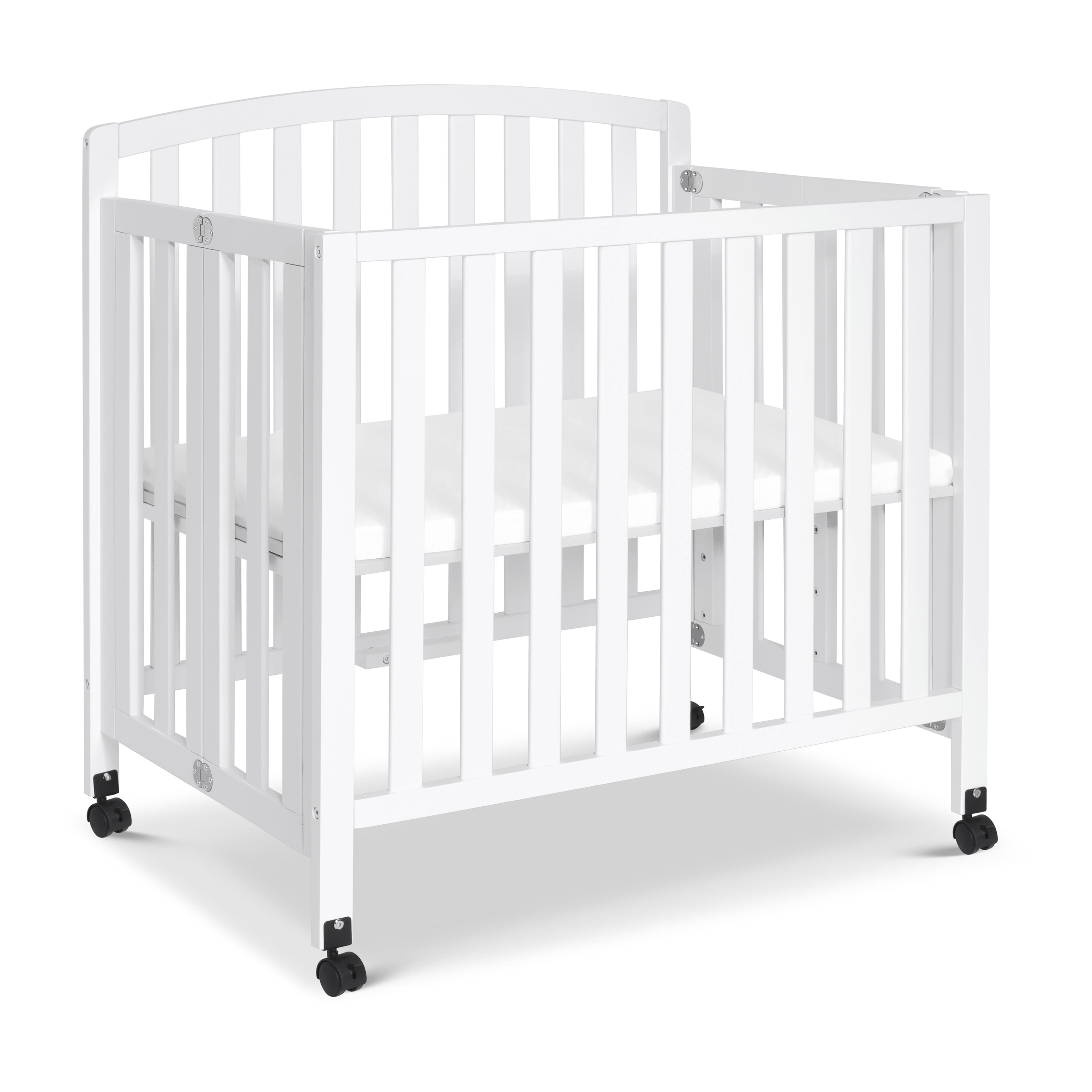 DaVinci Dylan Folding Portable 3-in-1 Mini Crib and Twin Bed in White