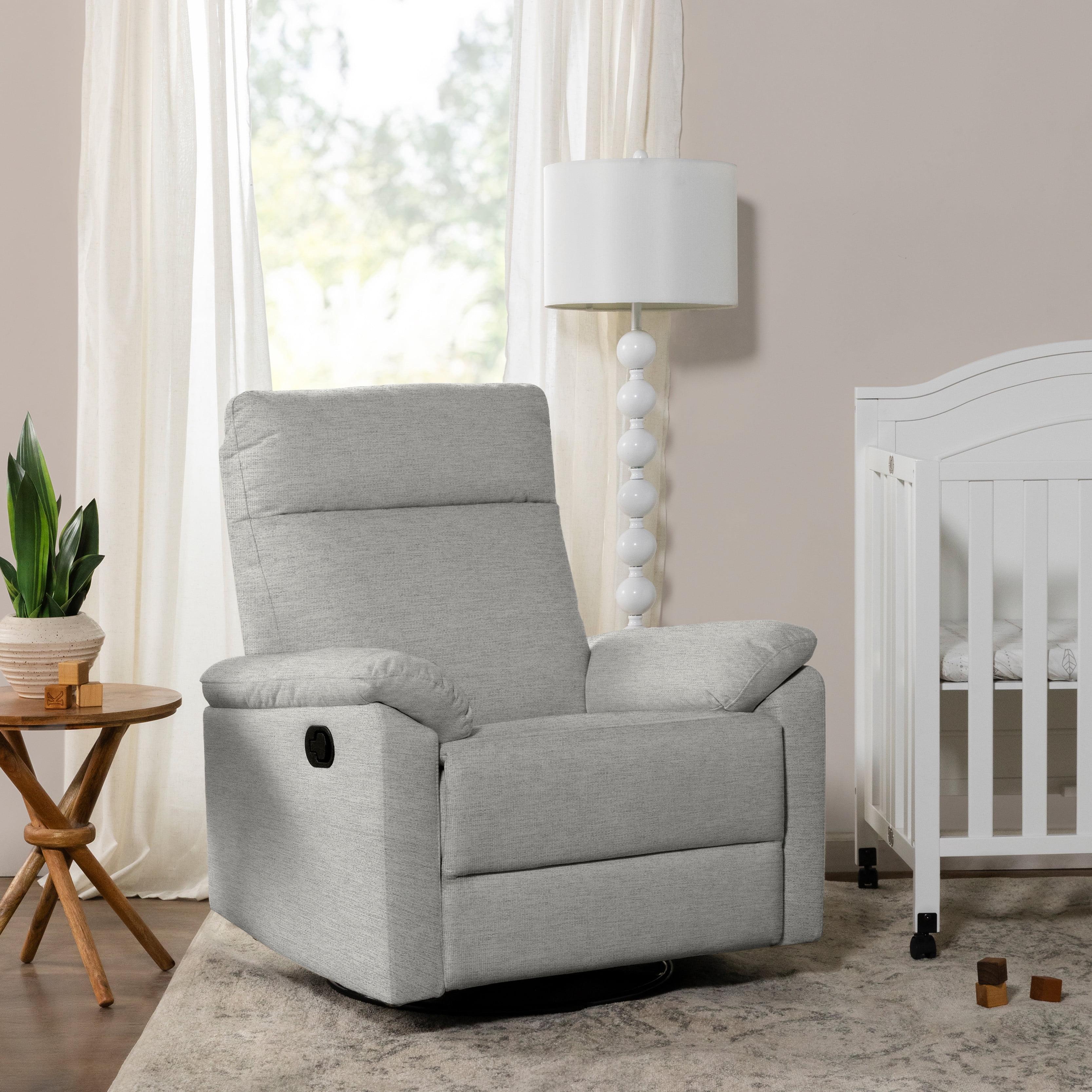DaVinci Suzy Swivel Glider Recliner Chair, Frost Grey