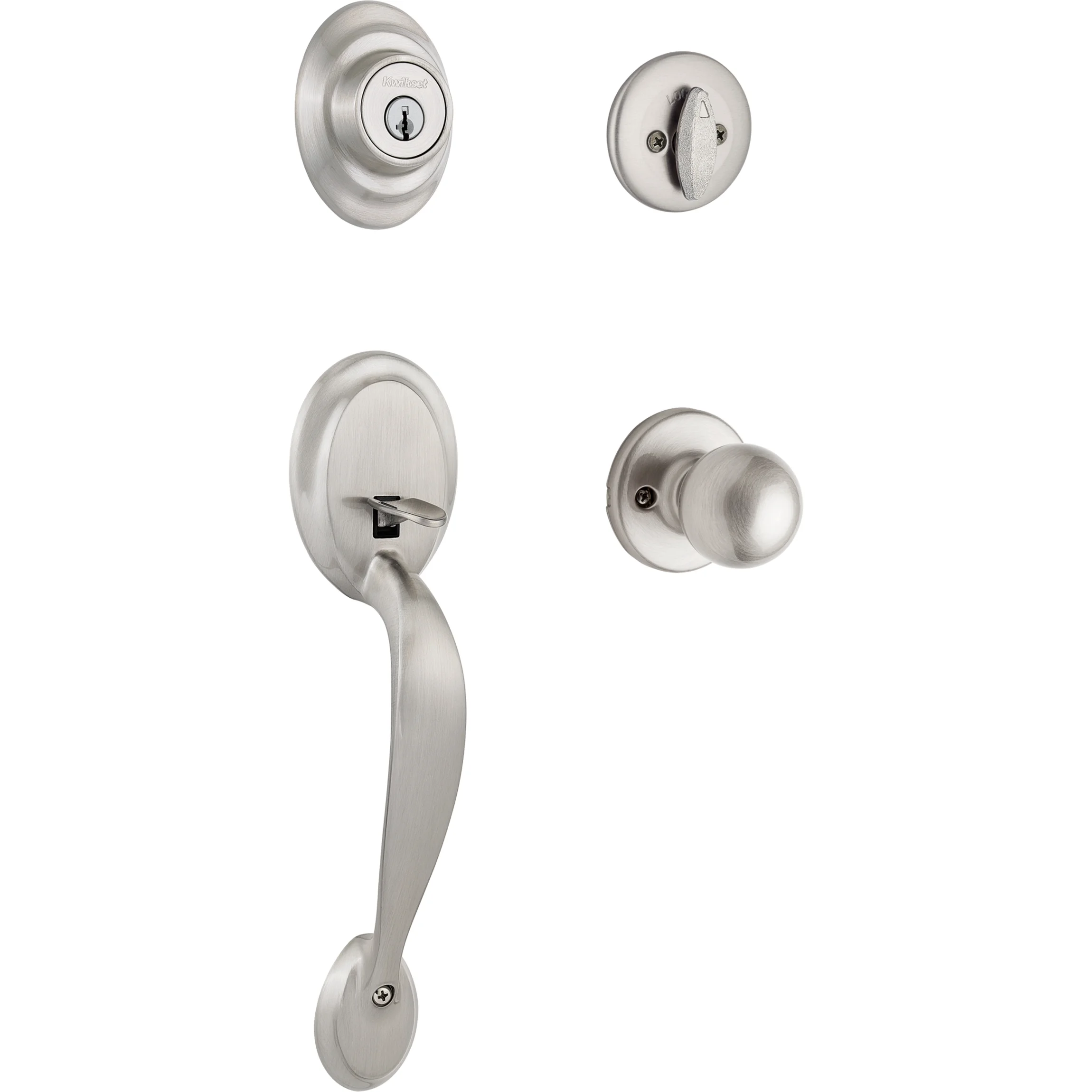 Kwikset Dakota Single Cylinder Handleset with Smartkey Satin Nickel