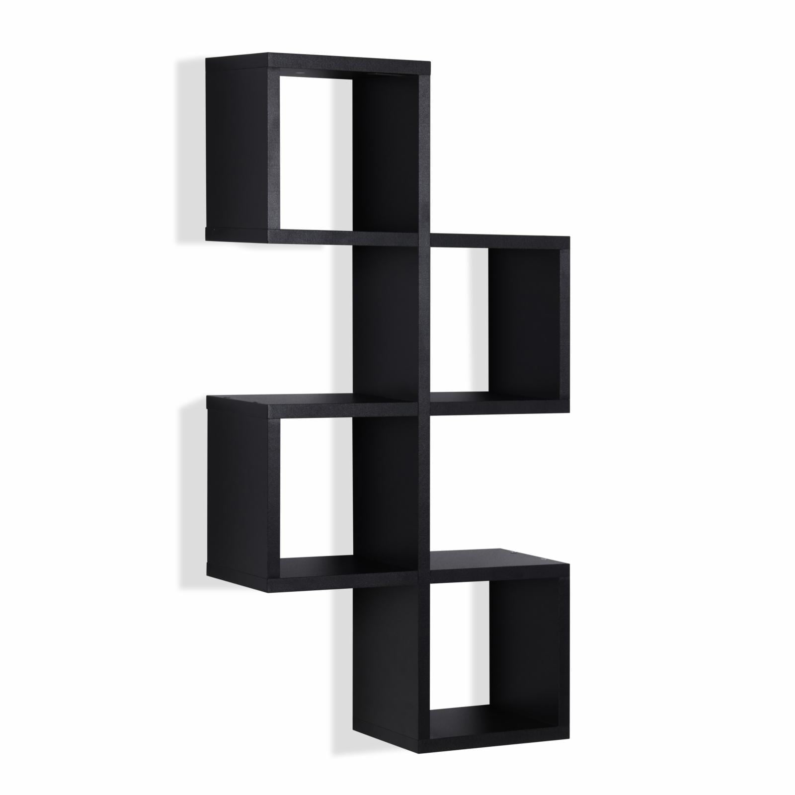 Danya B Contemporary, Industrial 5.75" x 15.25" 4-Tier Black Floating Shelf