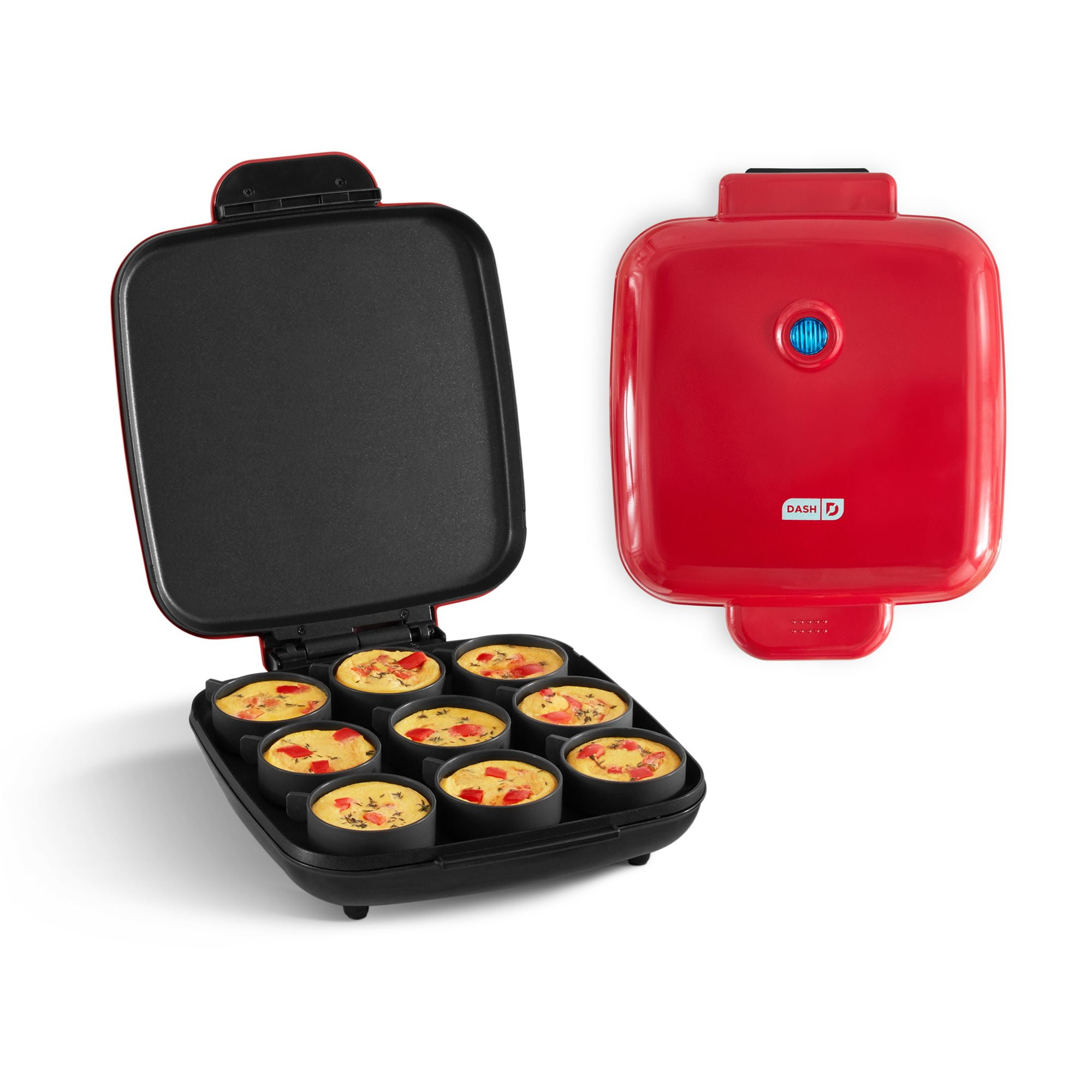 Dash Sous Vide Style Family Size Egg Bite Maker for Breakfast Bites Sandwiches, Healthy Snacks or Desserts, Keto & Paleo Friendly, Red