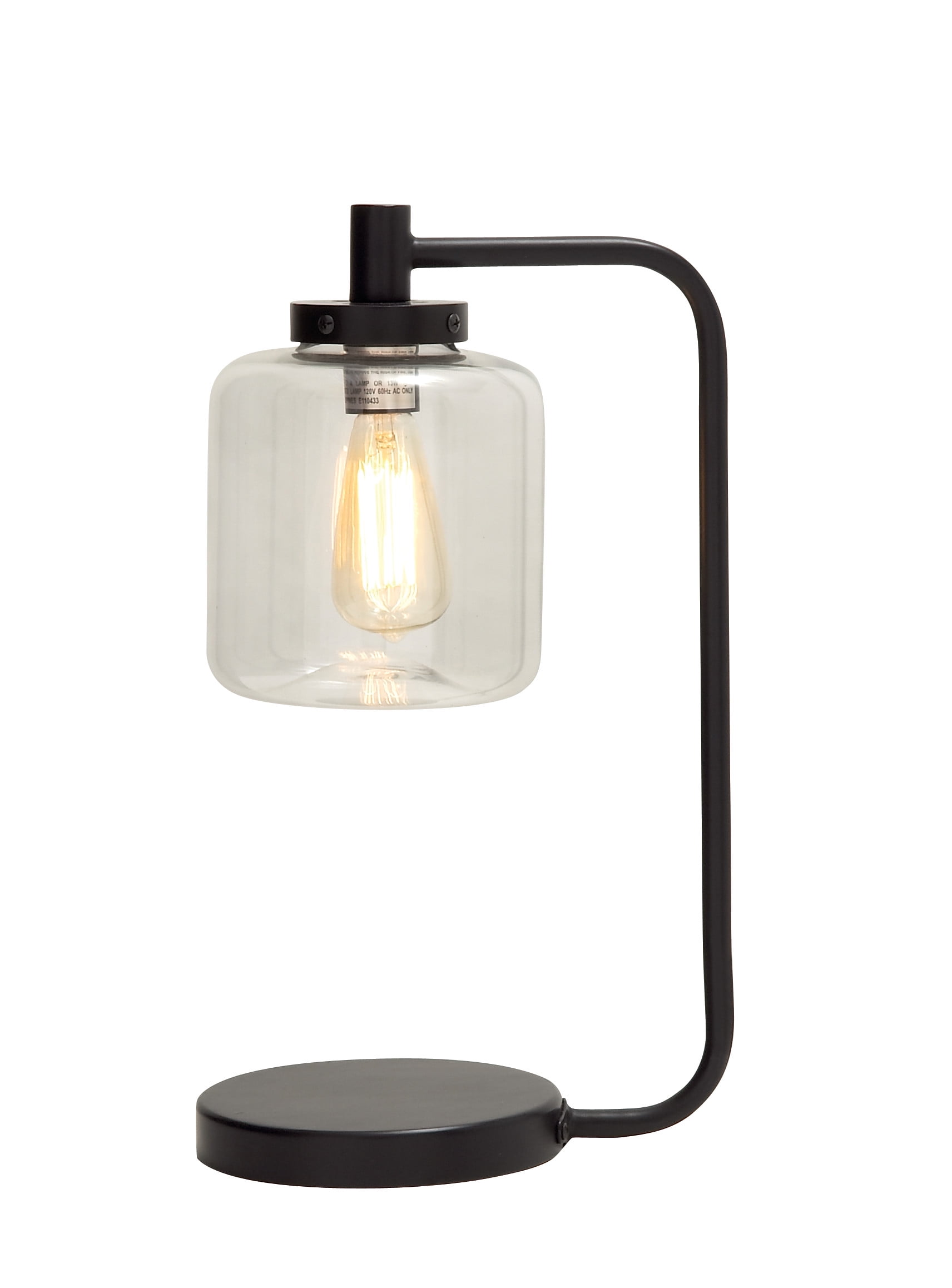 DecMode Black Metal Traditional Accent Lamp 20"