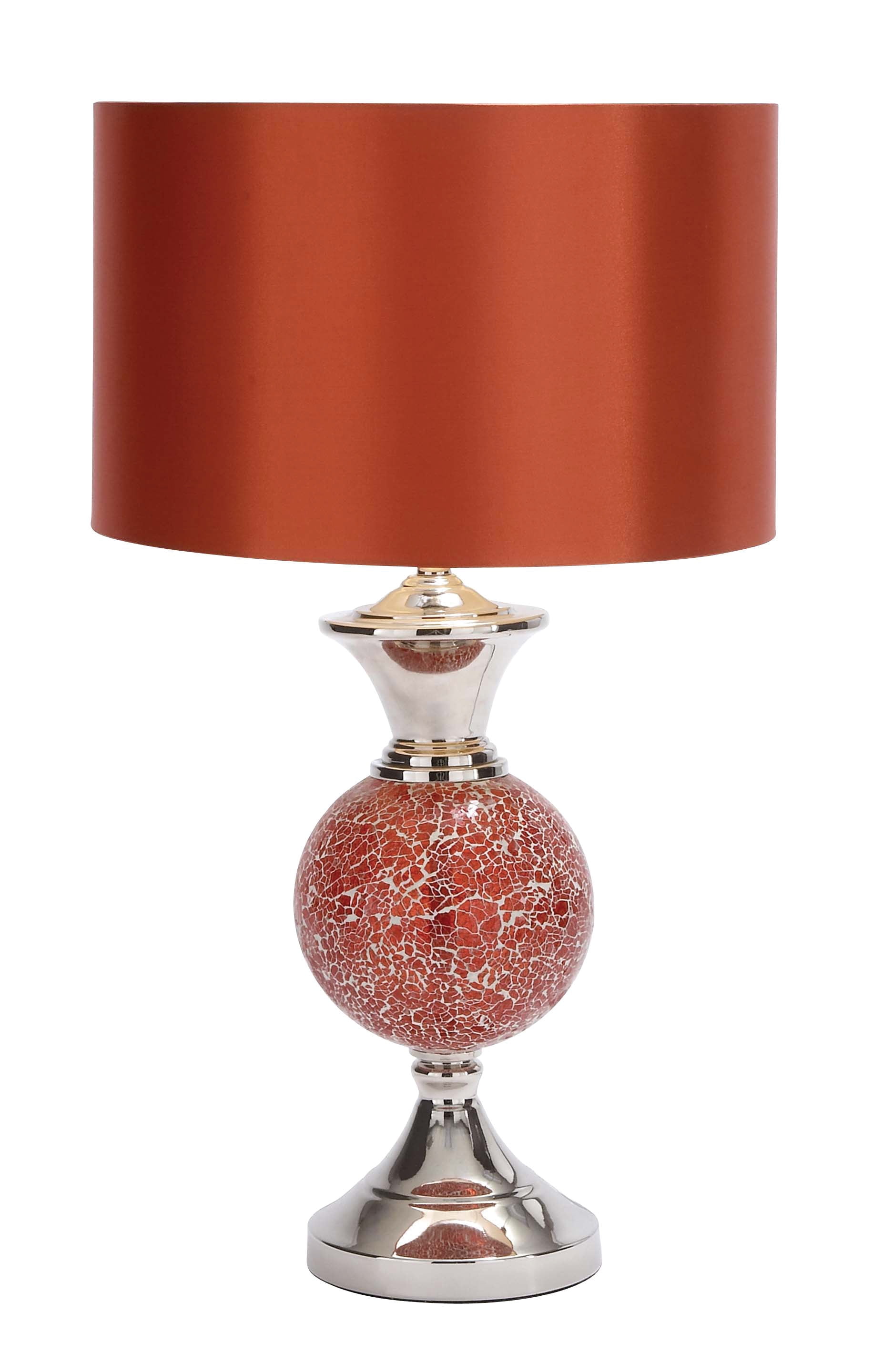DecMode Red Glass Glam Table Lamp 25", Set of 2