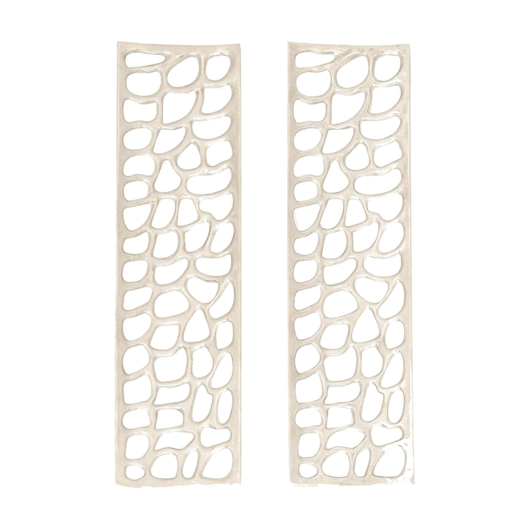 DecMode Silver Aluminum Metal Cutouts Abstract Wall Decor (2 Count)