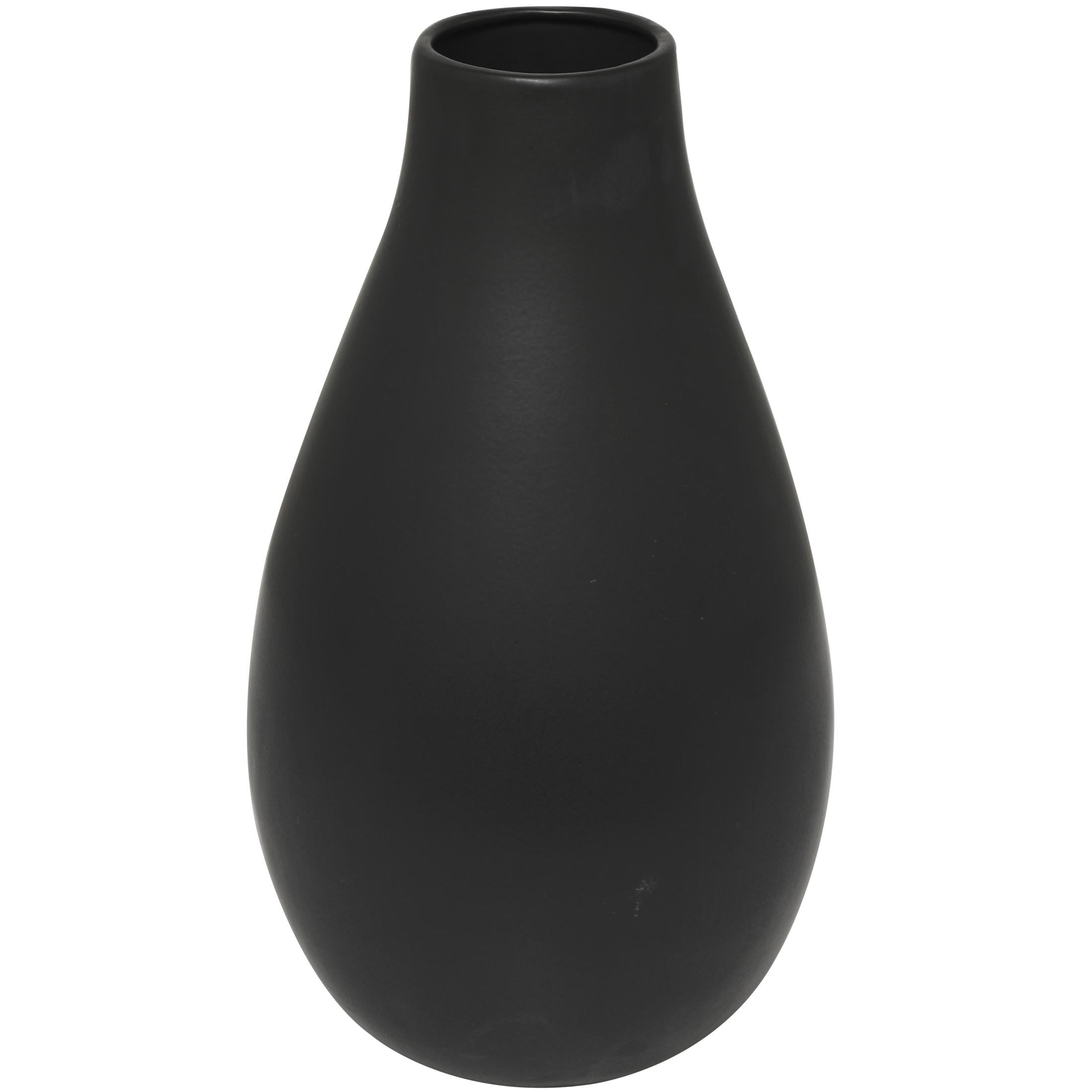 DecMode 20" Matte Black Ceramic Vase