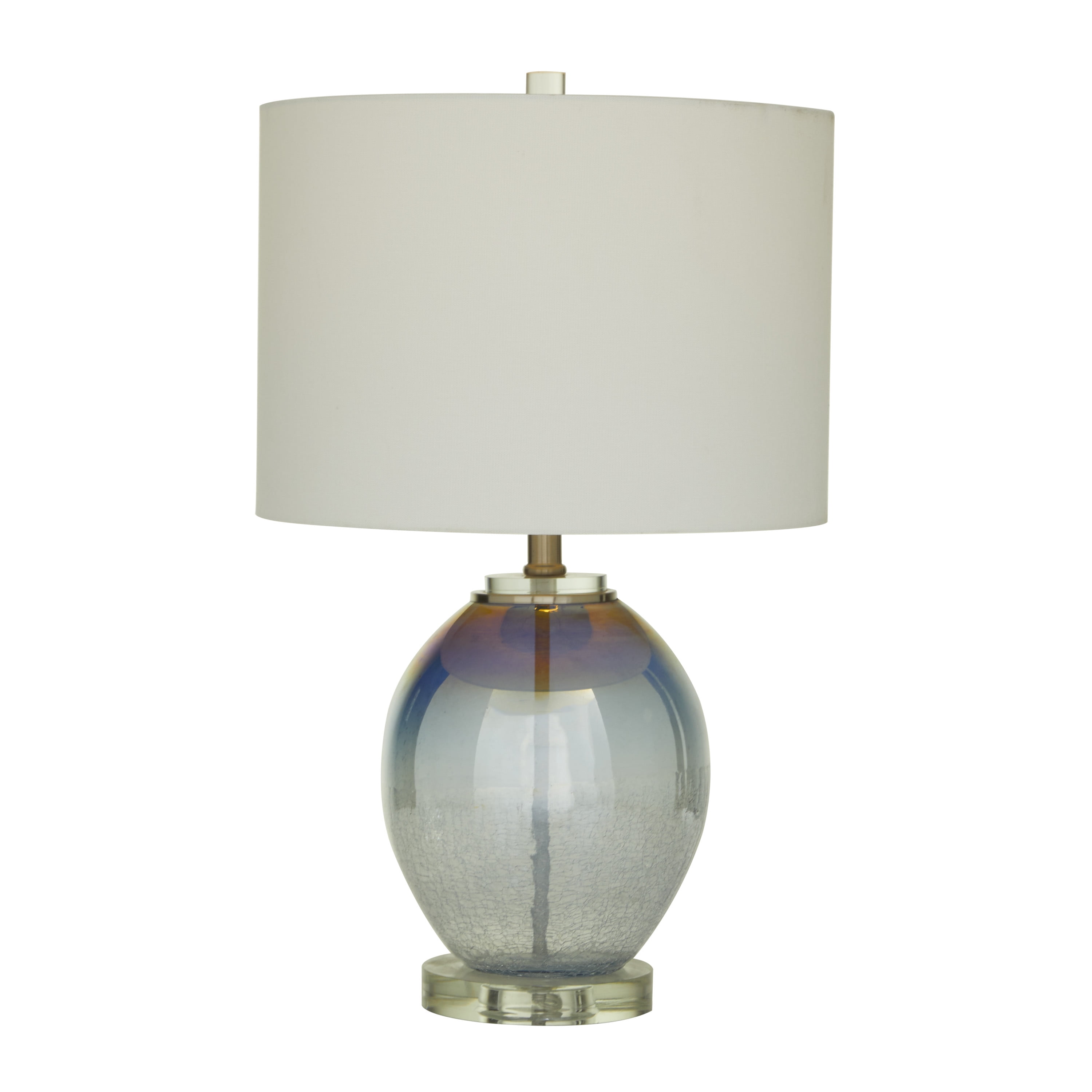 DecMode 23" Blue Table Lamp with White Linen Shade (2 Count)