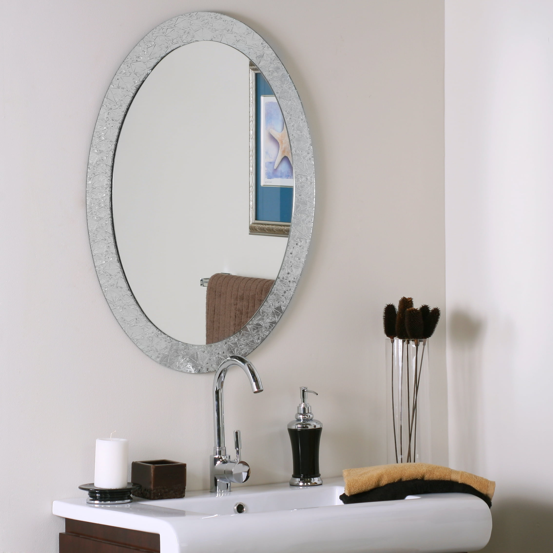 Decor Wonderland 31.5" x 23.6" Silver Modern Frameless Mirror