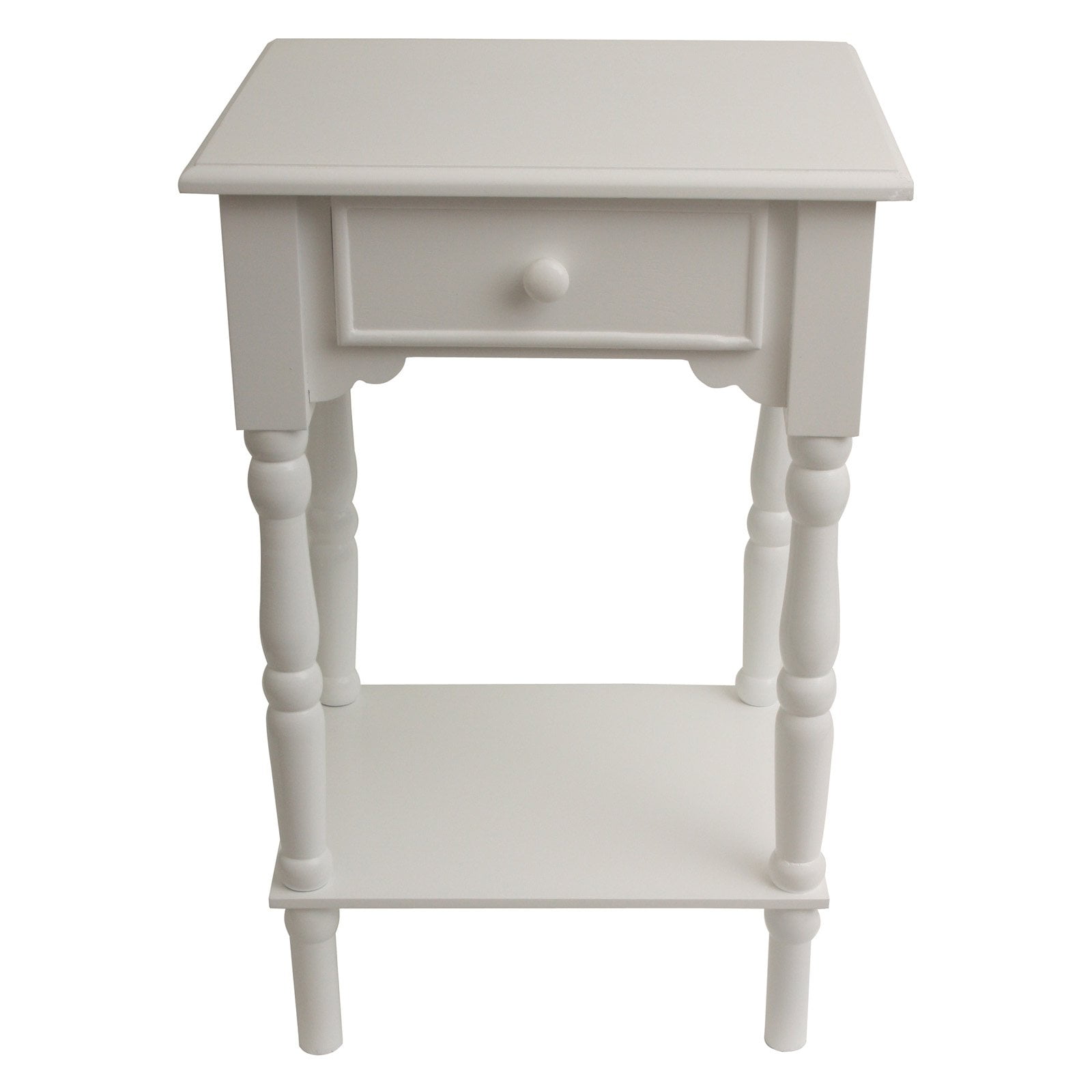 Decor Therapy Jane 1-Drawer Side Table, Nightstand, 17" x 14" x 26", White