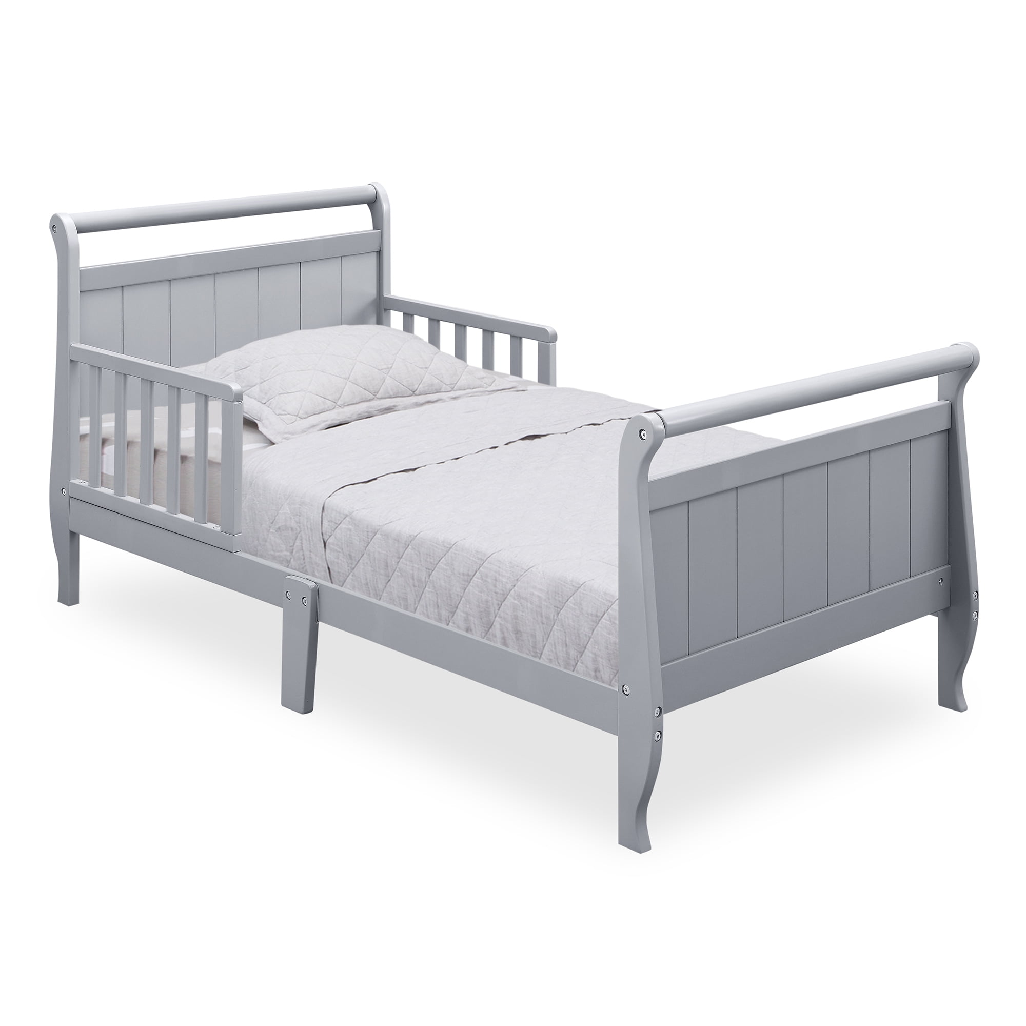 Delta Children Wood Sleigh Toddler Bed - Greenguard Gold Certified, Grey