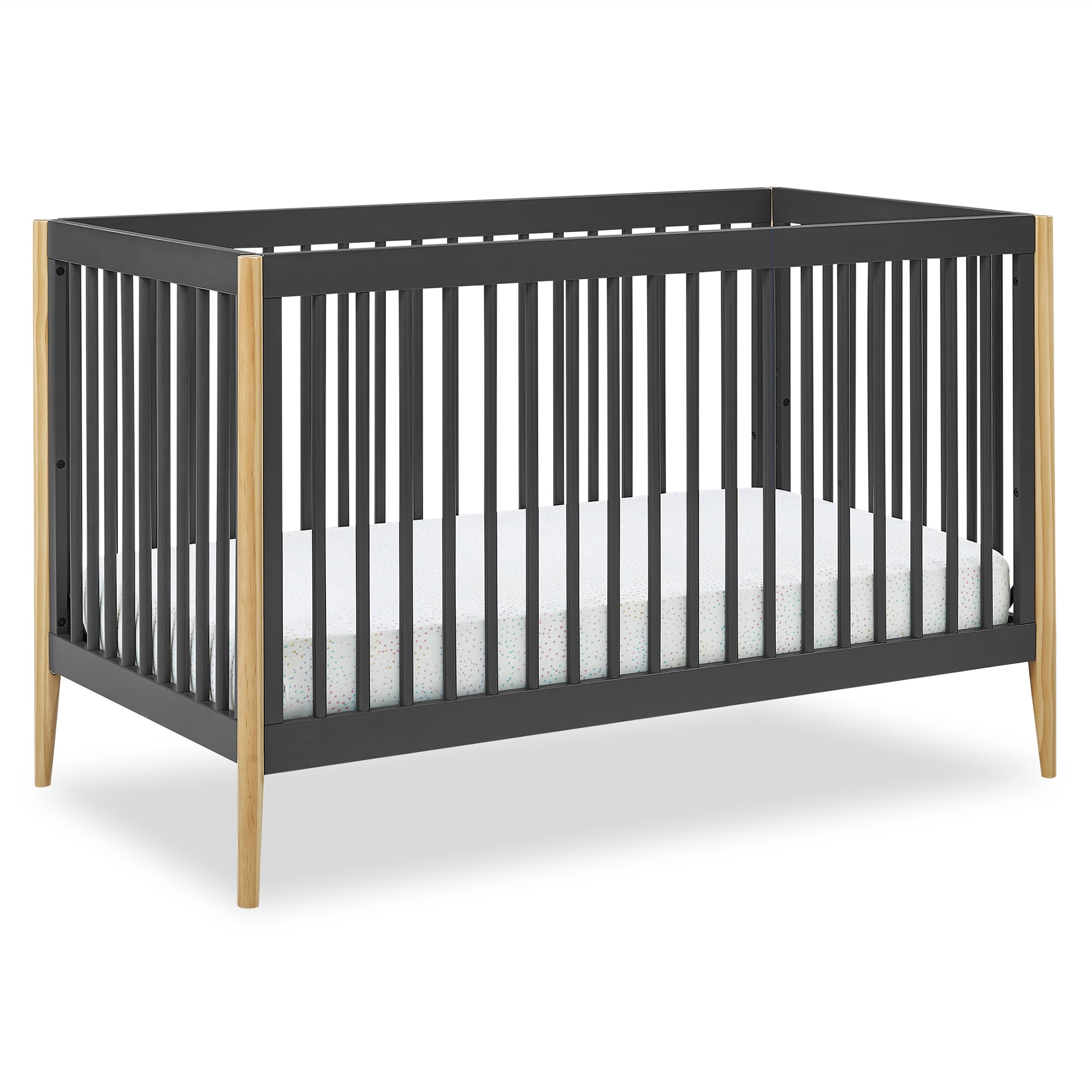Delta Children Casey 6-in-1 Convertible Baby Crib, Charcoal Grey