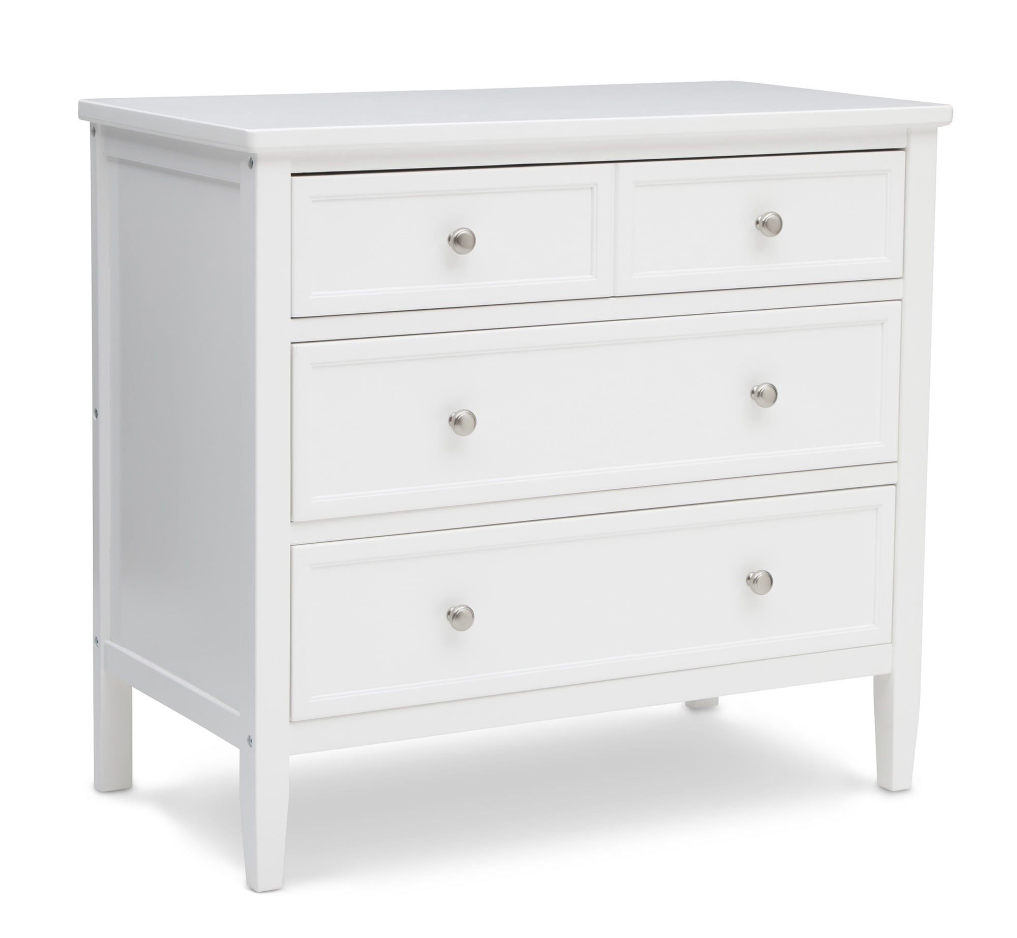 Delta Children Epic 3 Drawer Dresser with Interlocking Drawers - Greenguard Gold Certified, Bianca White