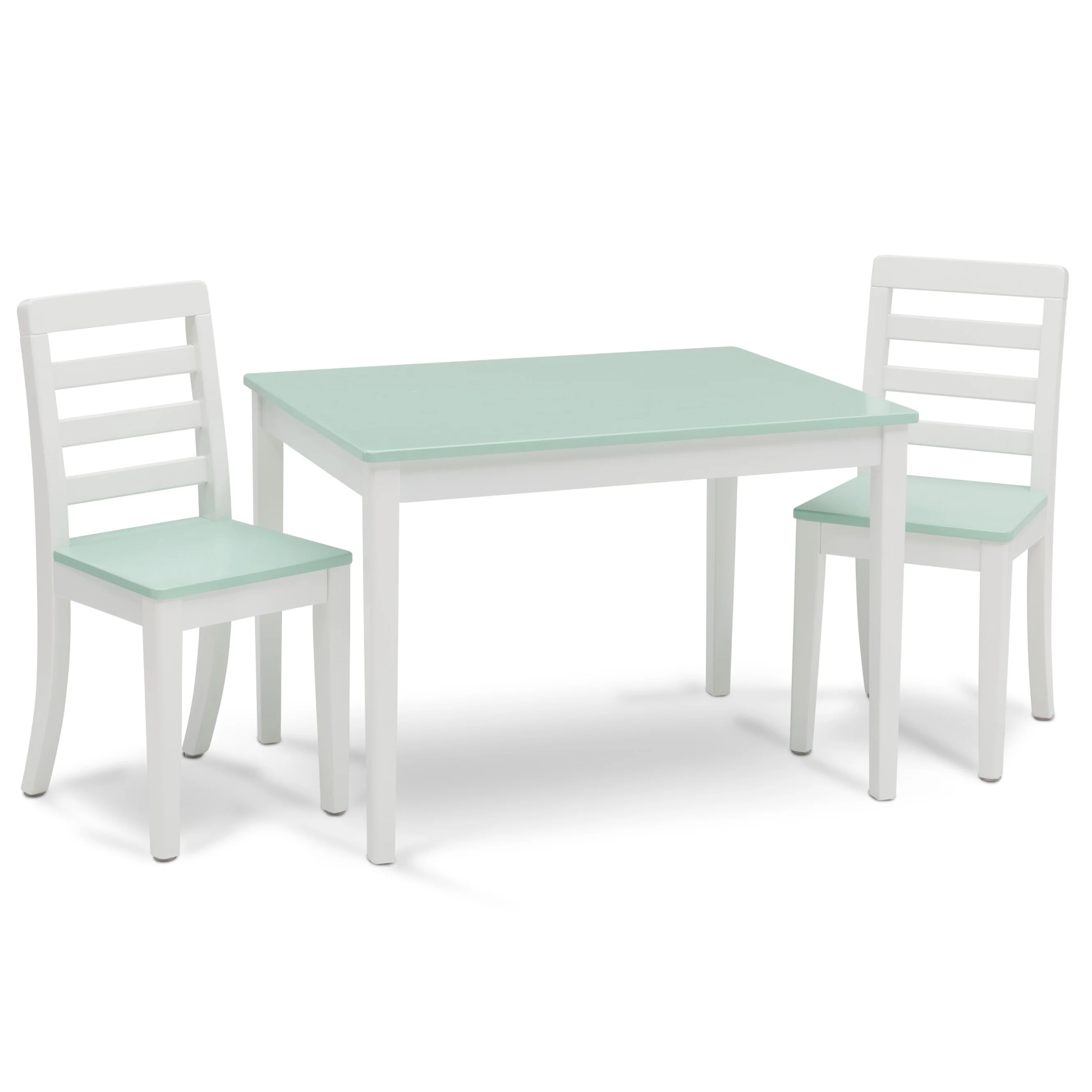 Delta Children Gateway Table & 2 Chairs Set, Greenguard Gold Certified, White/ Aqua