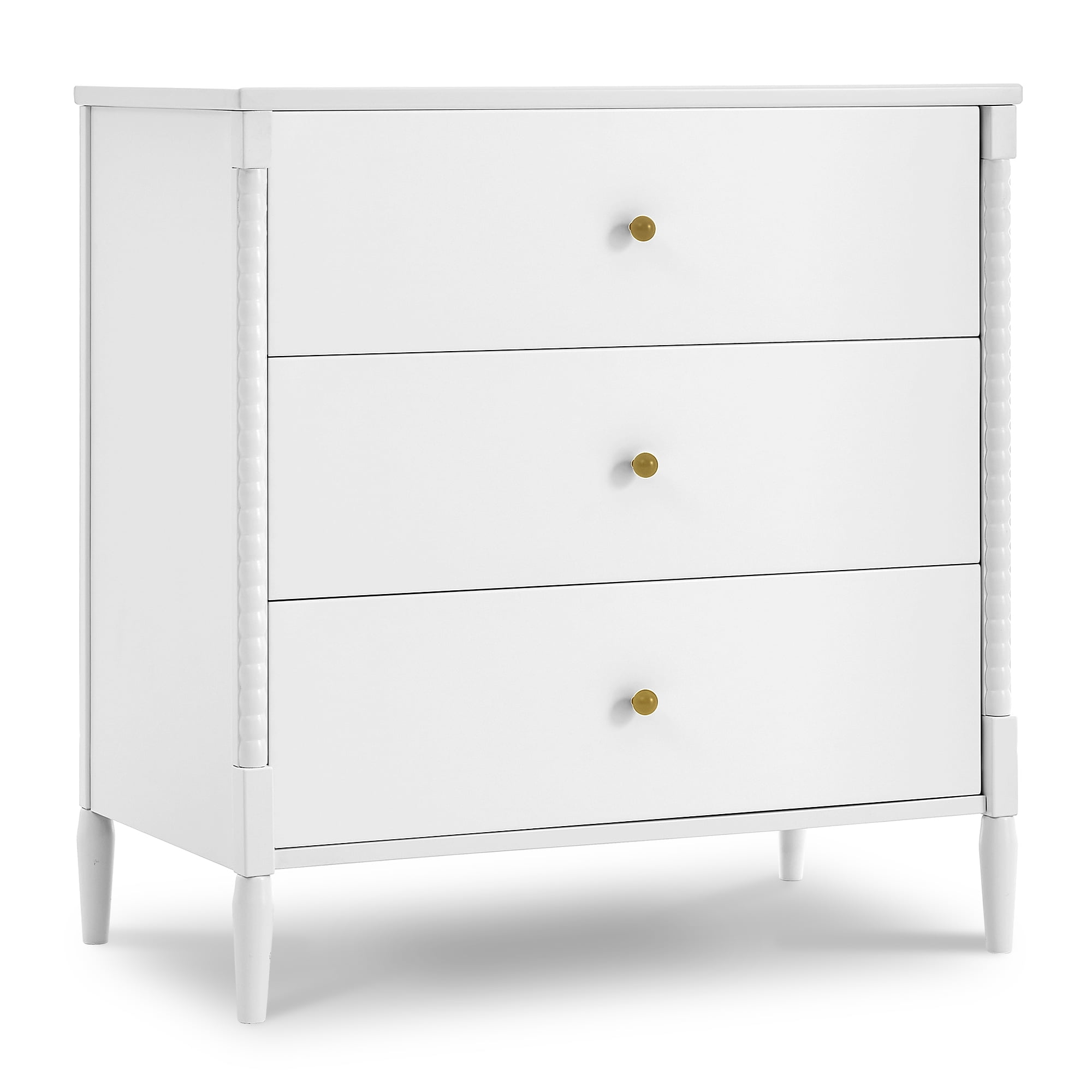 Delta Children Lily 3 Drawer Dresser with Interlocking Drawers, Bianca White