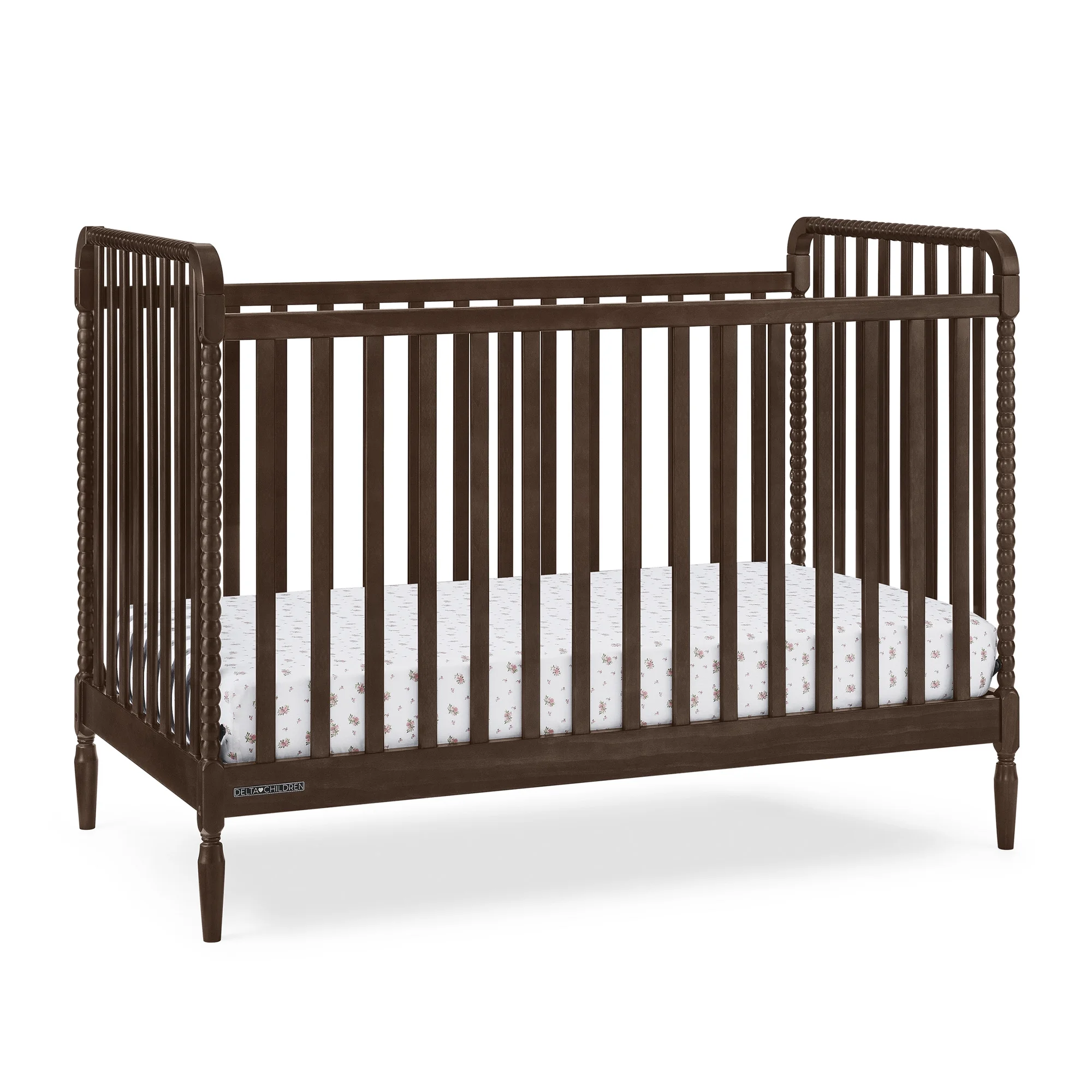 Delta Children Lily 4-in-1 Convertible Crib - Greenguard Gold Certified, Walnut Espresso
