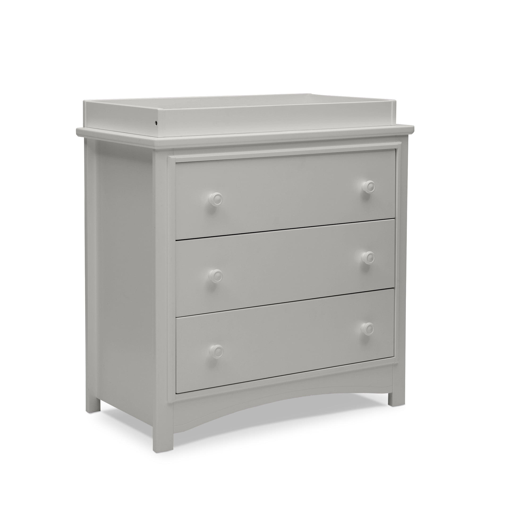 Delta Children Perry 3 Drawer Dresser with Changing Top and Interlocking Drawers, Moonstruck Grey