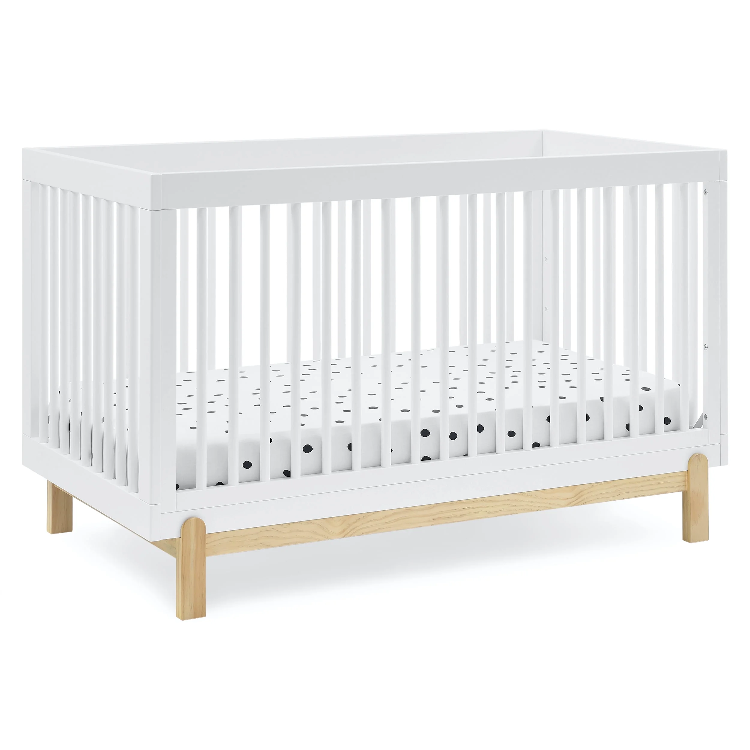 Delta Children Poppy 4-in-1 Convertible Crib - Greenguard Gold Certified, Bianca White/Natural