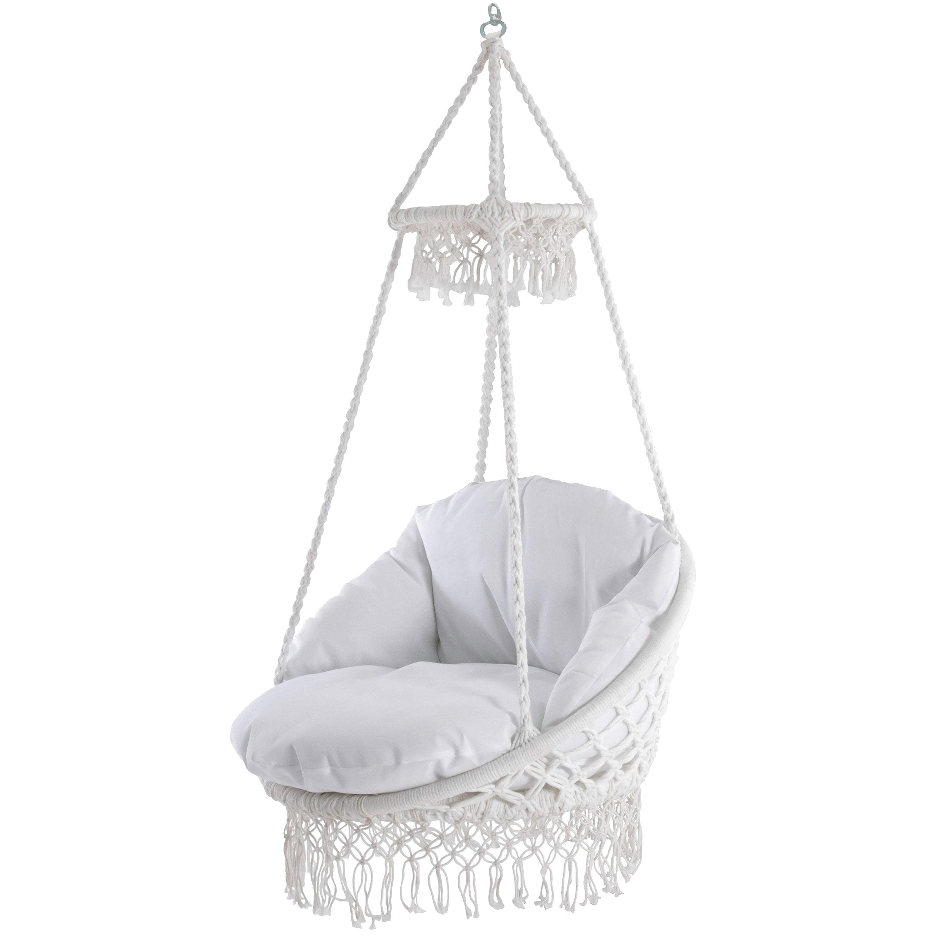Deluxe Polyester Macrame Chair with Fringe
