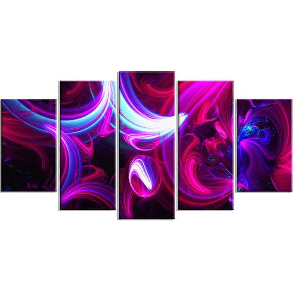 Design Art Purple Haze Abstract Digital Artwork on Canvas, 5 Panels, 60" x 32"