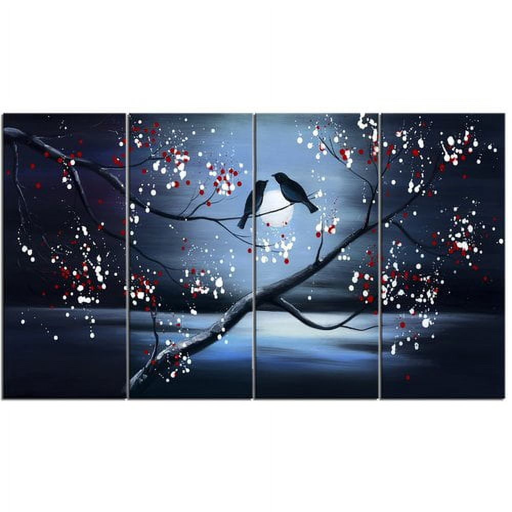 Design Art Together Forever, Love Birds Canvas Print 4 Pieces, 48" x 28"