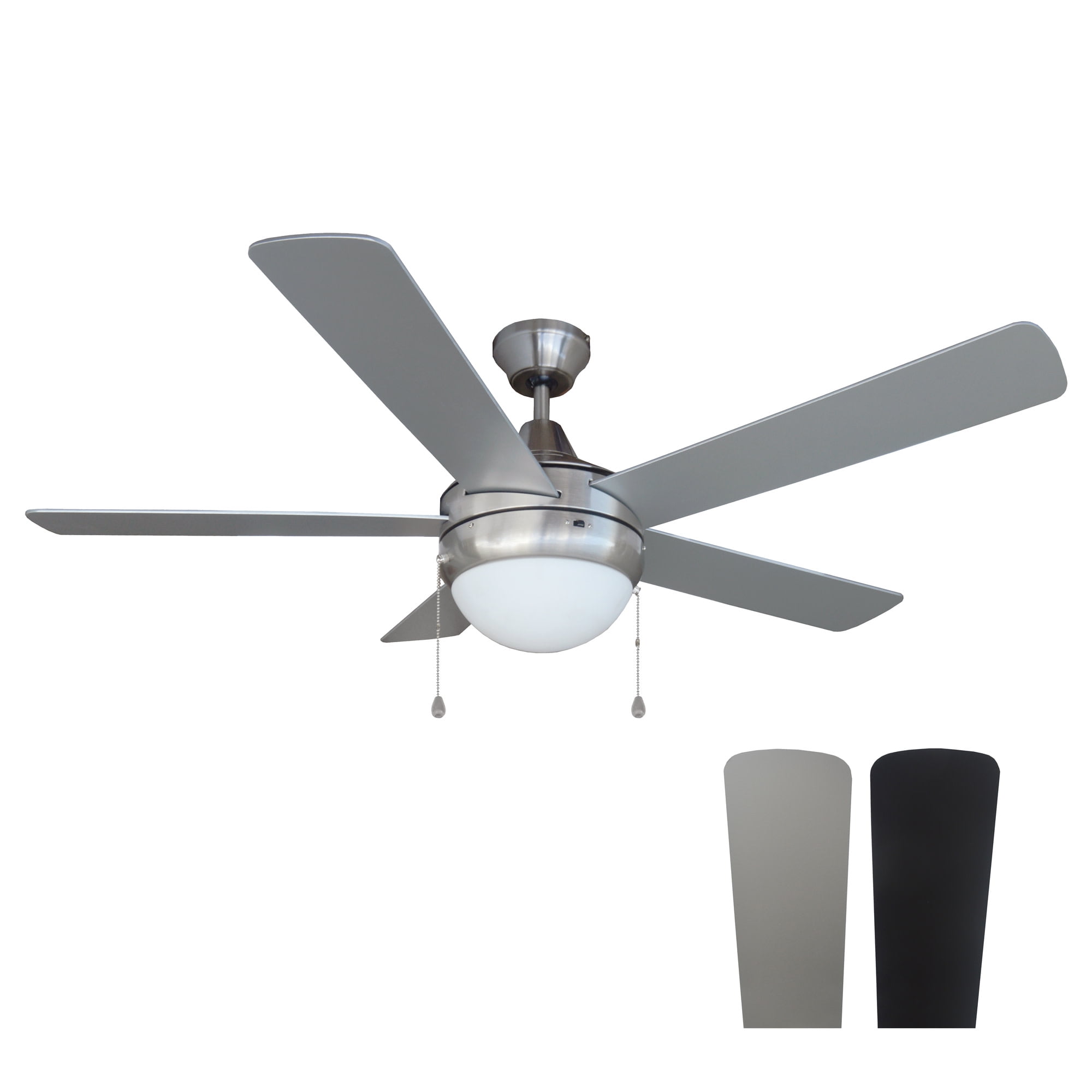 Design House Sadie LED Indoor Ceiling Fan in Brushed Nickel 52-inches