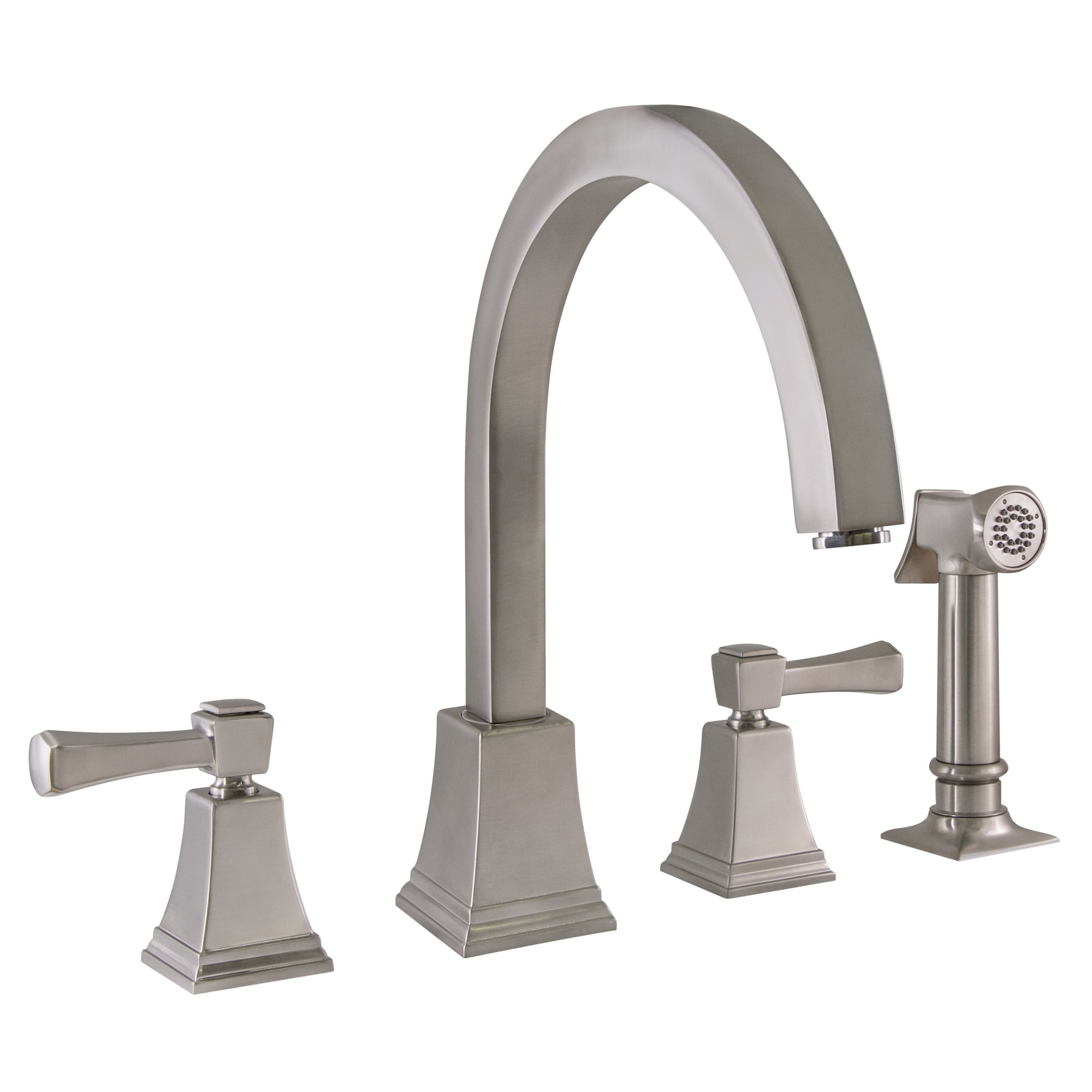 Design House 522110 Torino Classic Modern 2-Handle Kitchen Faucet with Side Sprayer, Satin Nickel