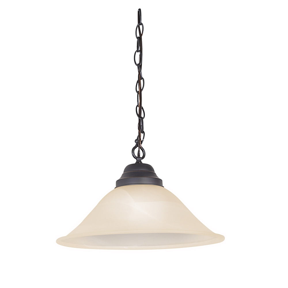Design House 517664 Millbridge Traditional 1-Light Indoor Hanging Swag Light with Alabaster Glass Shade for Living Dining Room Bar Area, Oil Rubbed Bronze
