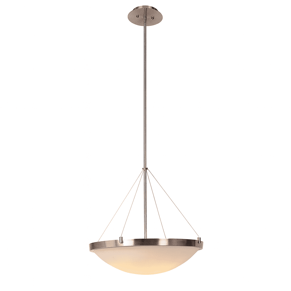Design House 573139 Eastport Classic Contemporary 3-Light Indoor Dimmable Bowl Pendant with Frosted Glass in Satin Nickel