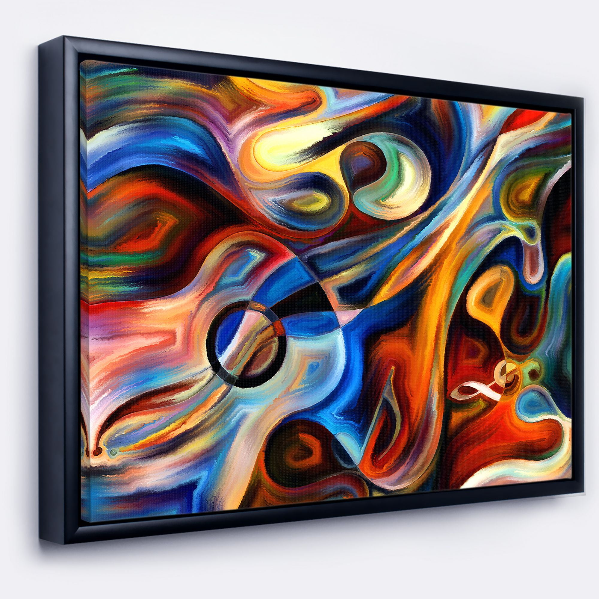 Designart ' Abstract Music and Rhythm ' Abstract Framed Canvas Art Print