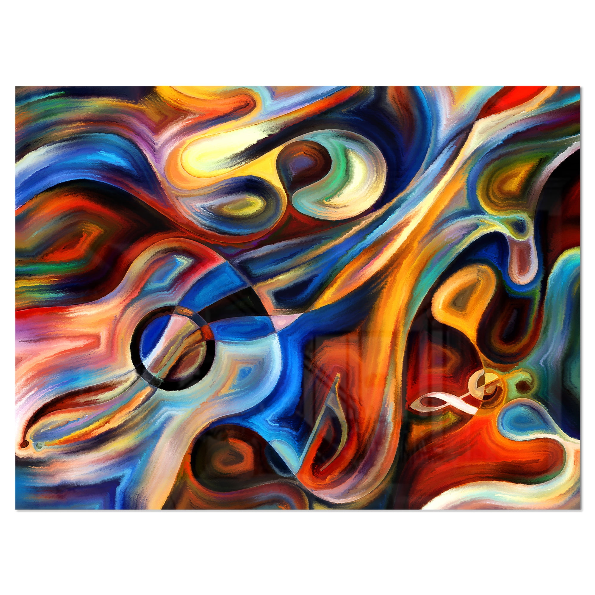Designart 'Abstract Music and Rhythm ' Abstract Metal Wall Art