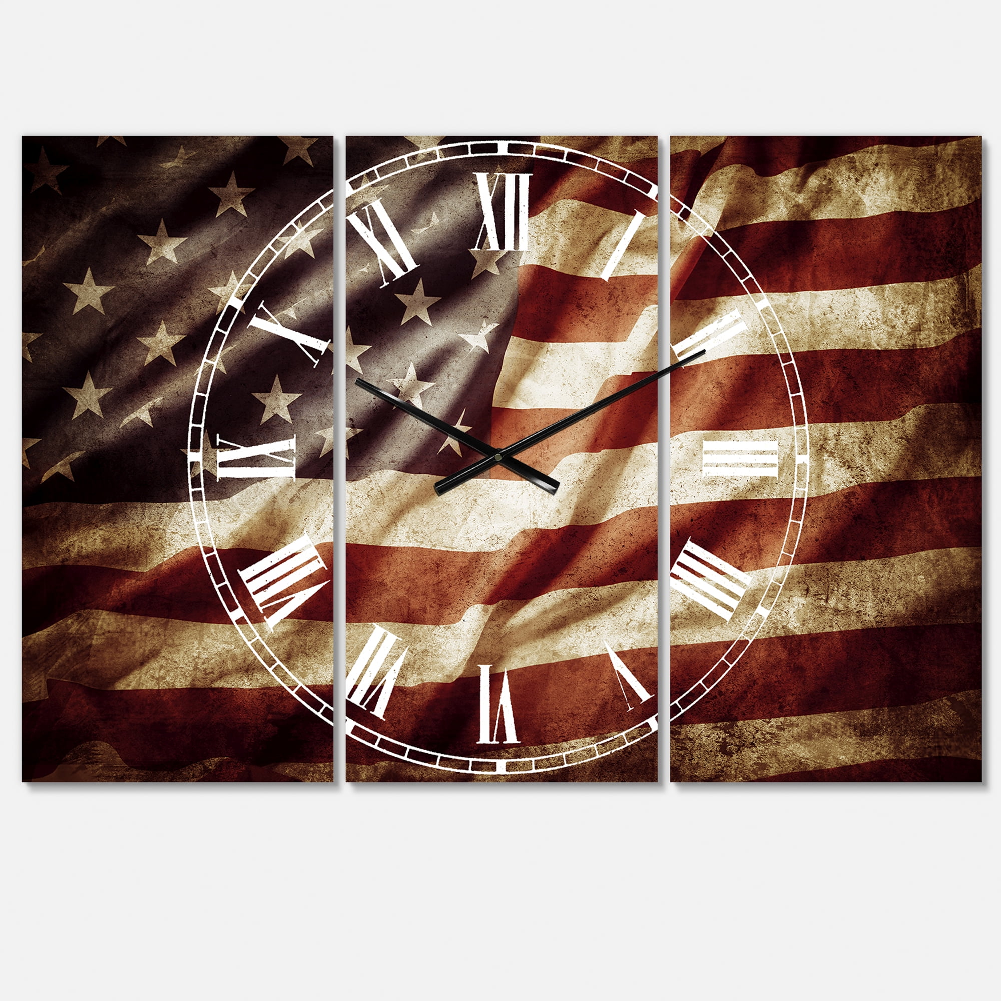 Designart 'American Flag' Traditional Wall Clock
