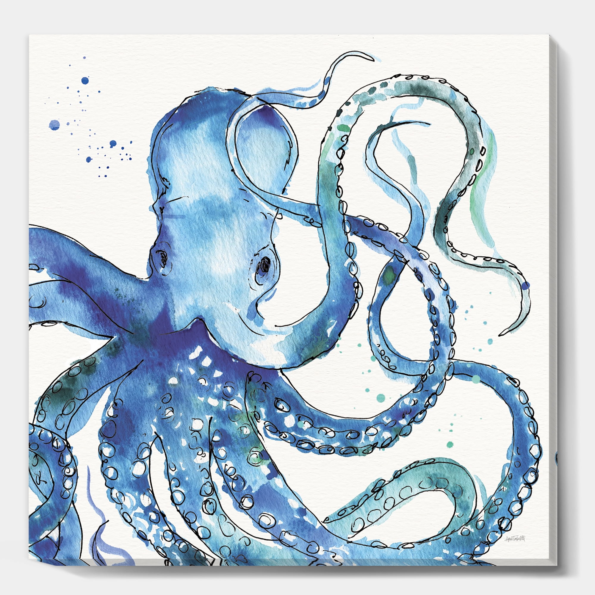 Designart 'Blue Deep Sea VIII' Coastal Premium Canvas Wall Art