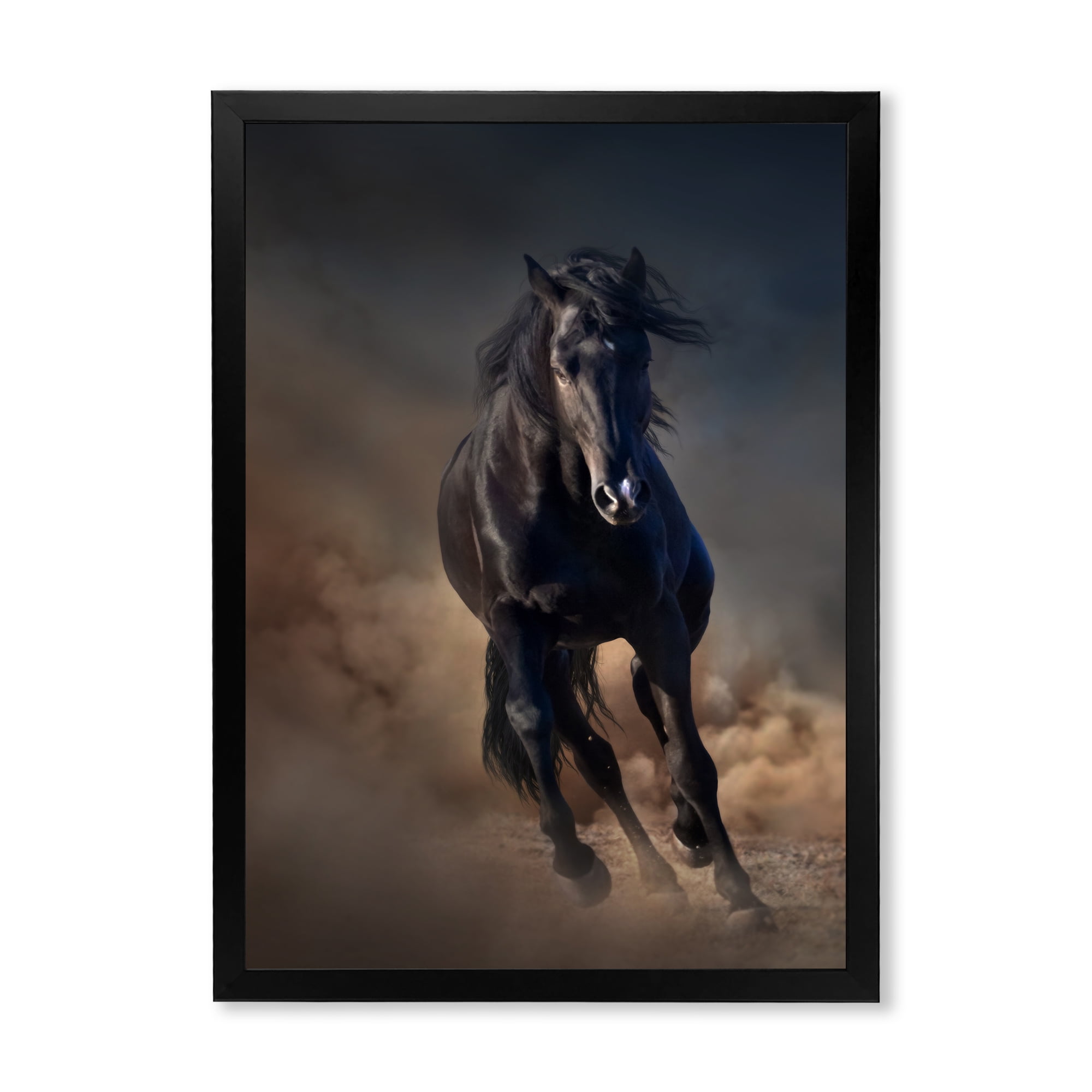 Designart 'Close Up Of Thoroughbred Nonius Stallion Horse I' Farmhouse Framed Art Print
