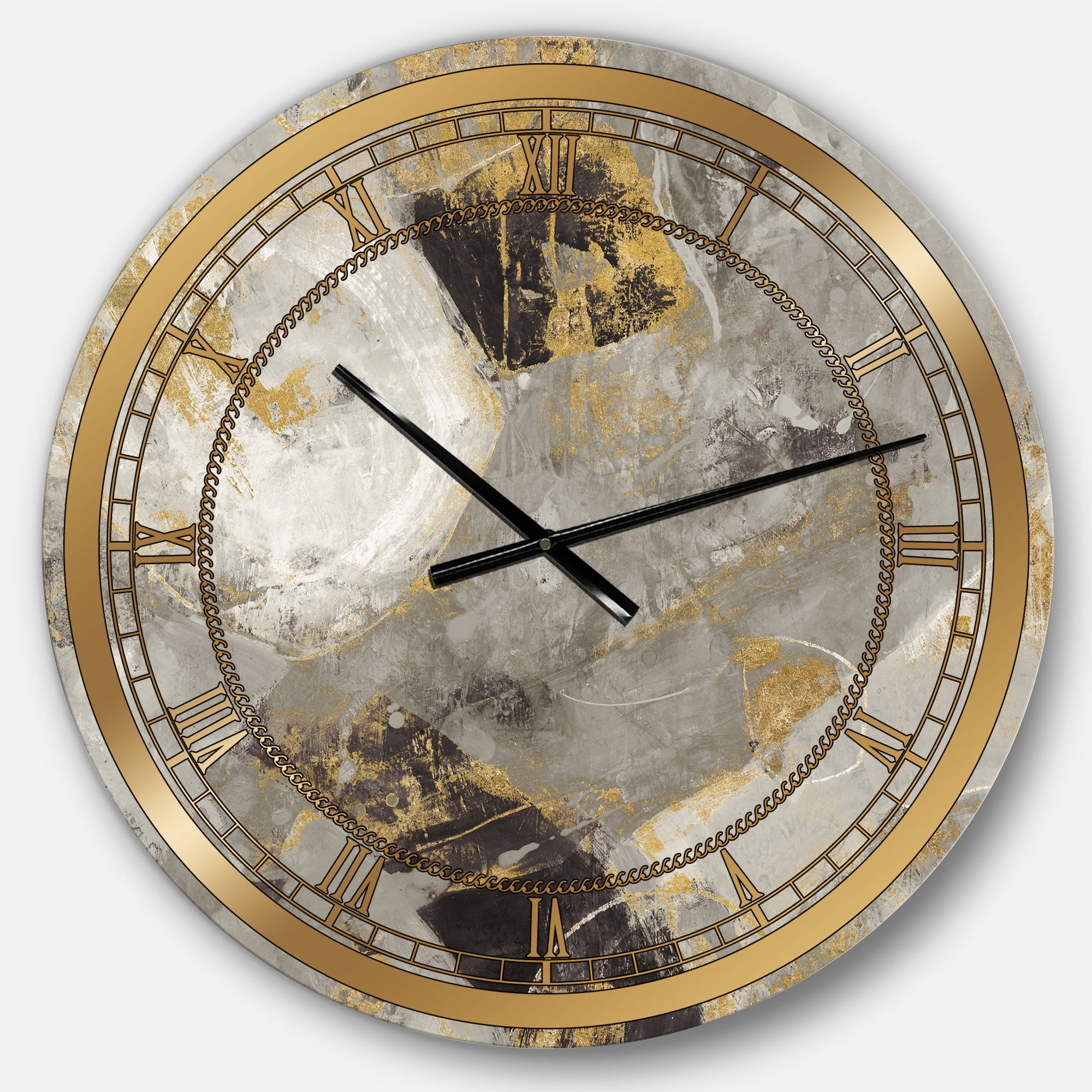 Designart 'Glam Gold Desert Neutral' Metal Wall Clock
