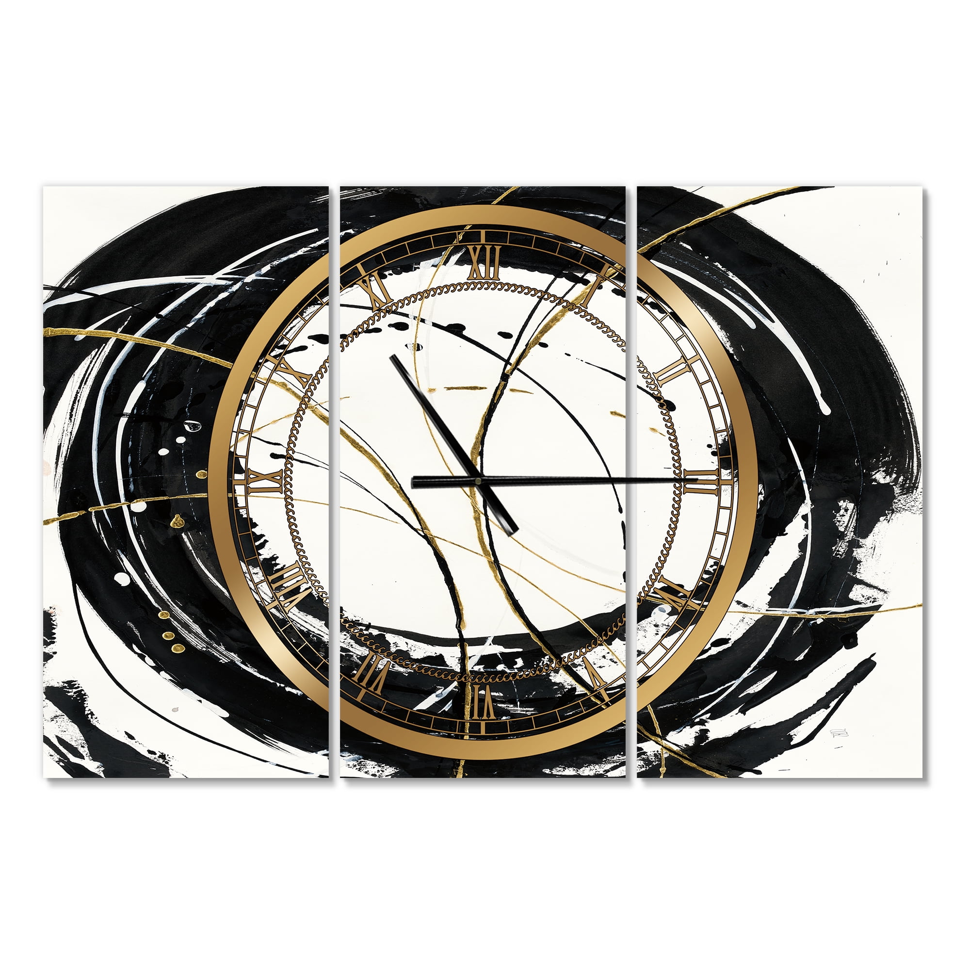 Designart 'Gold Metallic Circle' Modern wall clock