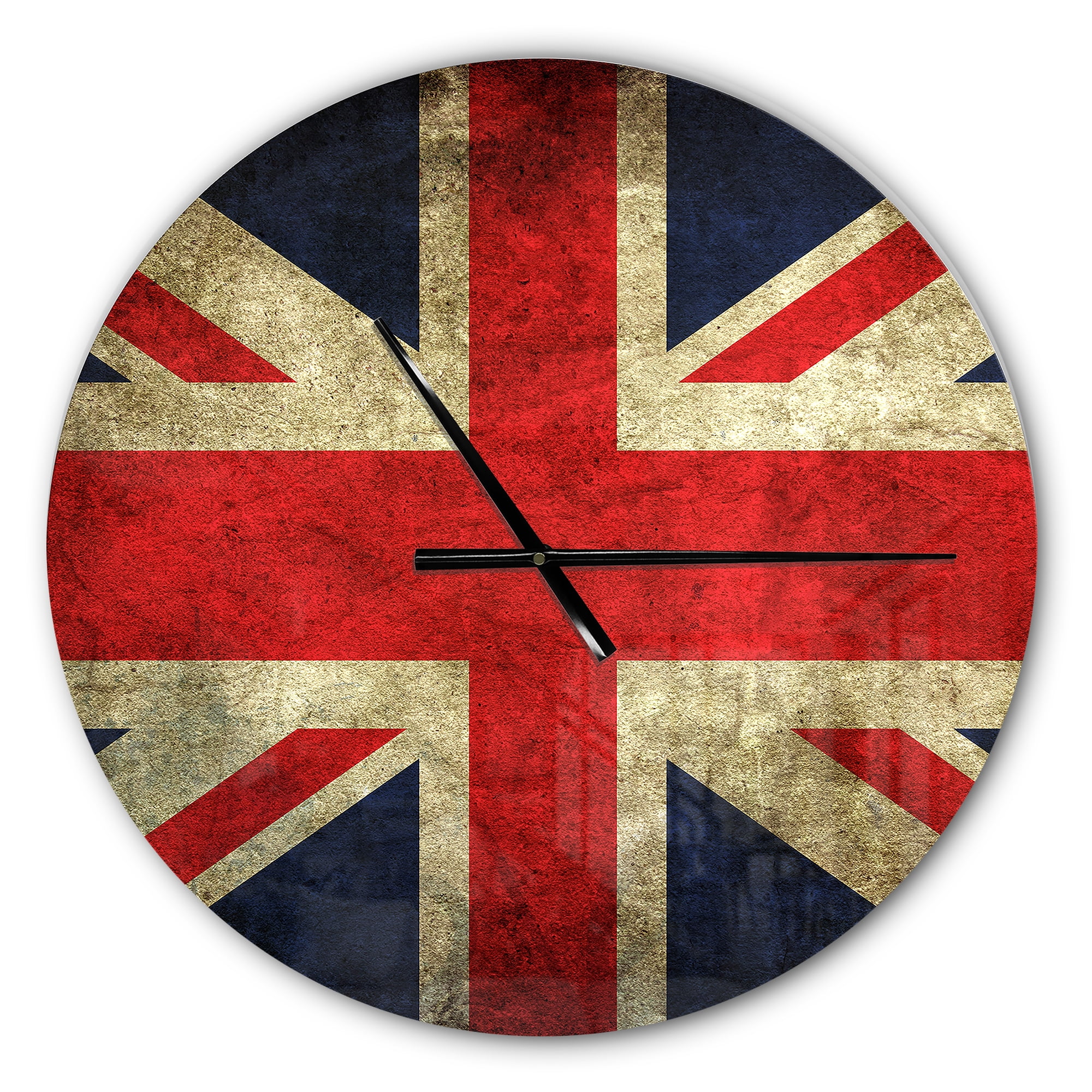 Designart 'Vintage UK Flag ' Modern wall clock