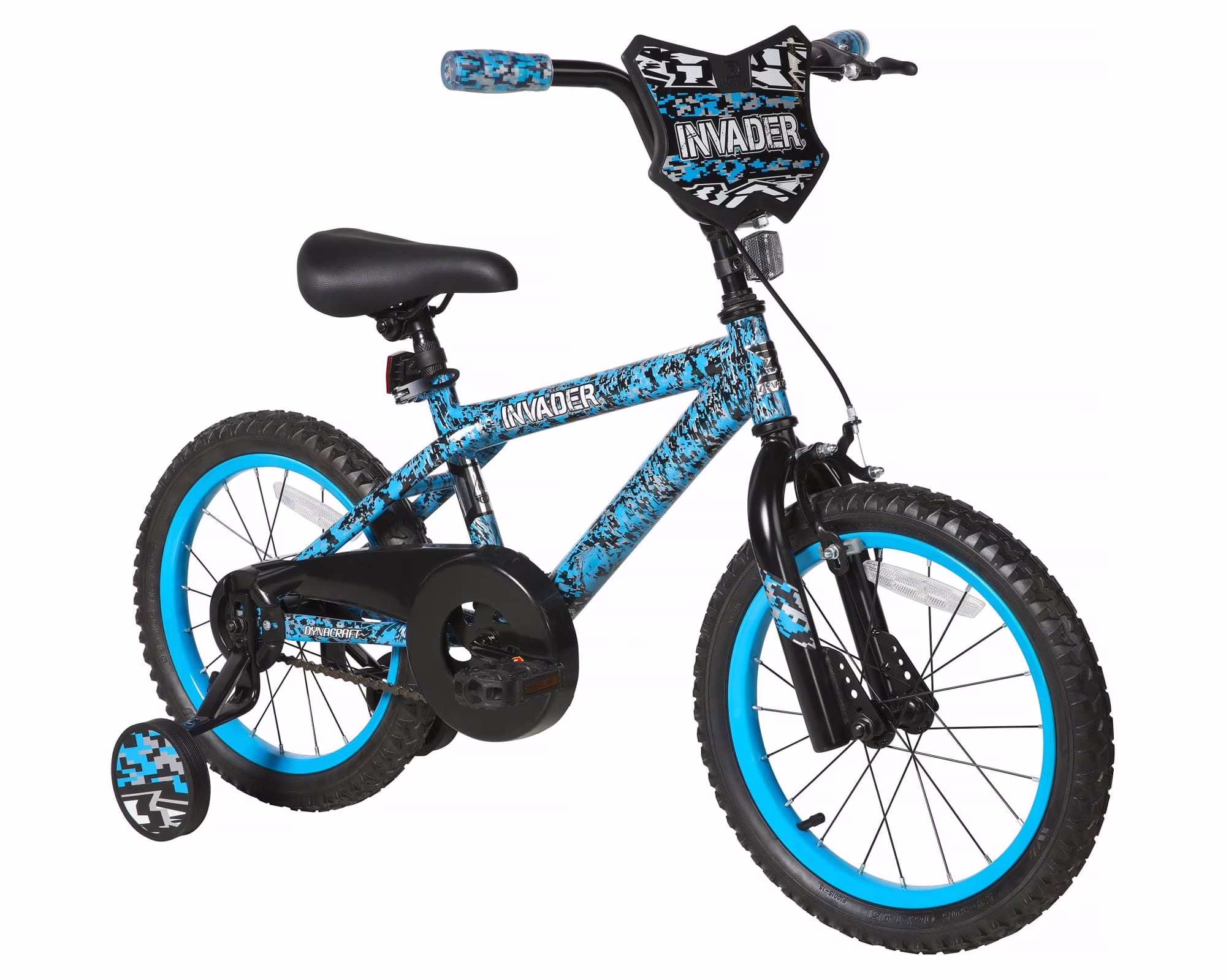 Dynacraft Invader 16-inch Kids BMX Bike by Dynacraft, Blue, Quick Assembly, Training Wheels, Ages 5-7 Years